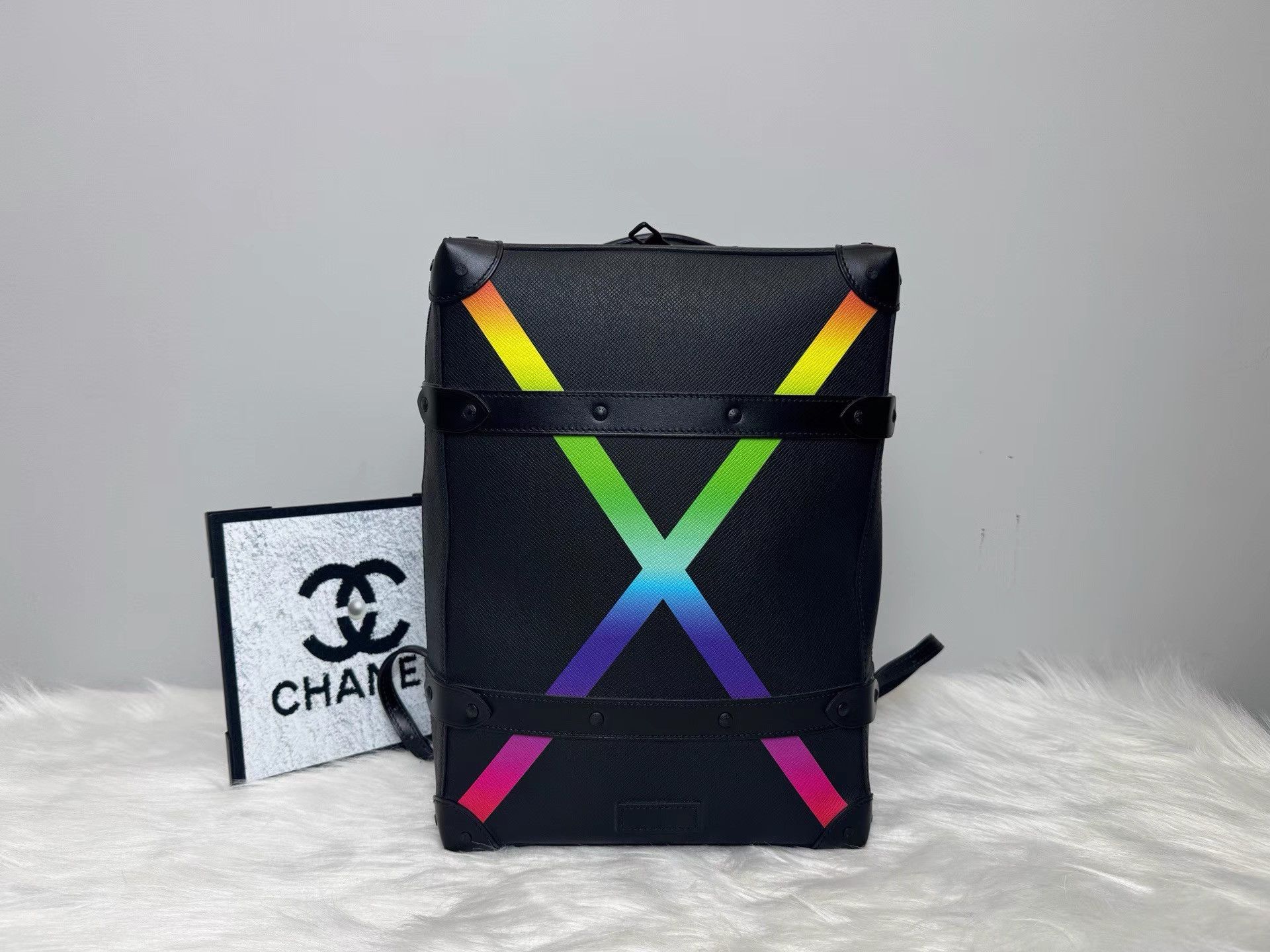 Louis Vuitton Louis Vuitton Black Soft Trunk Rainbow Box Backpack K36 Size ONE SIZE - 1 Thumbnail