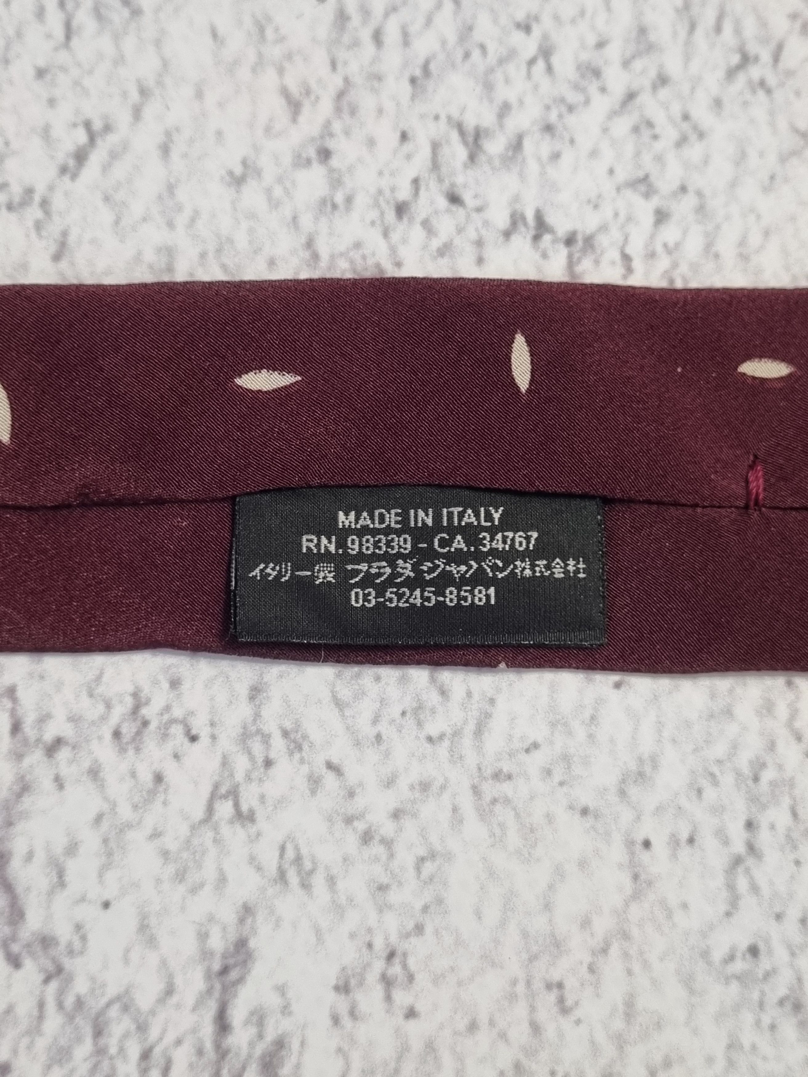 Prada Prada Milano Burgundy Silk Tie Size ONE SIZE - 7 Thumbnail