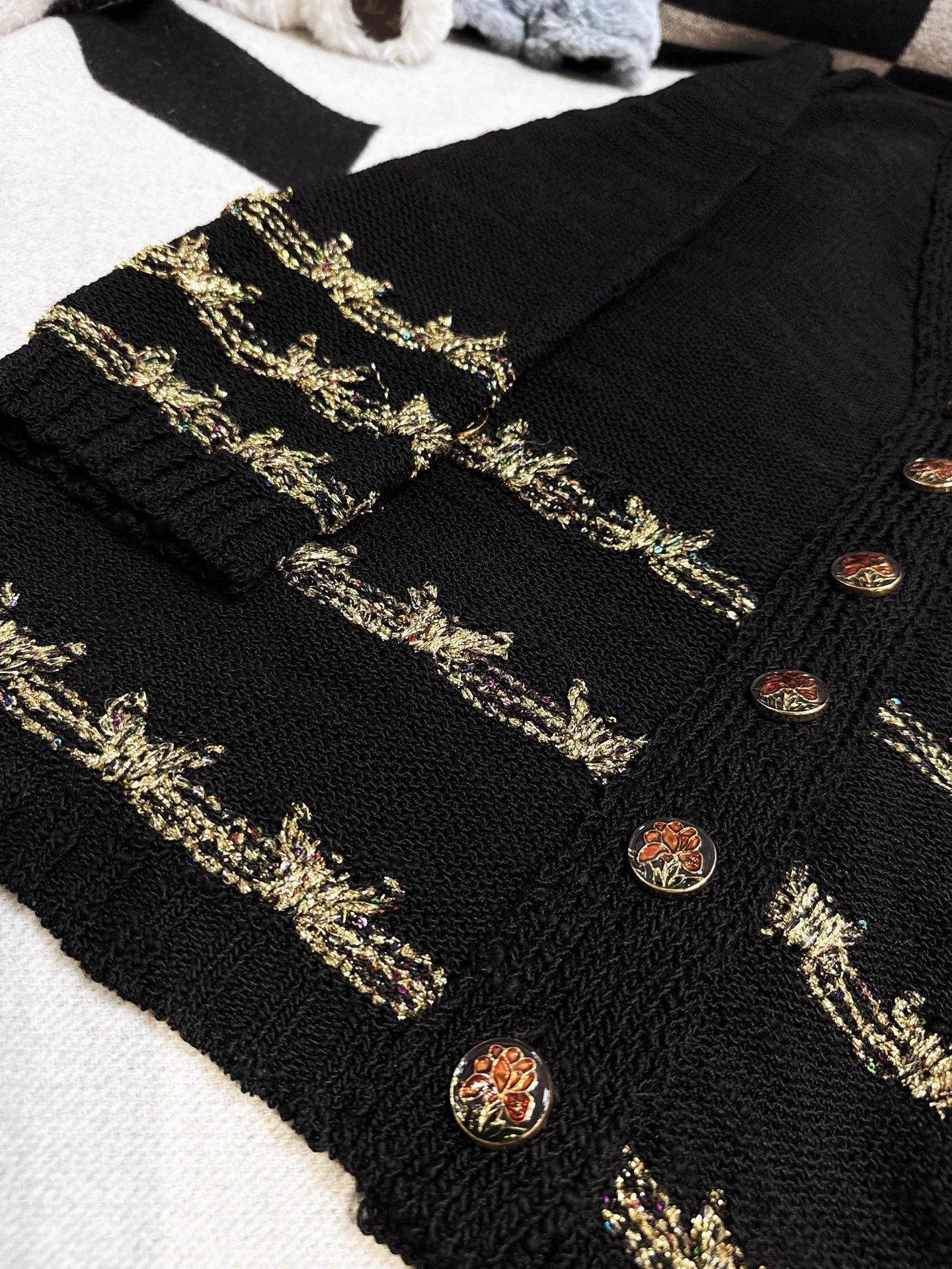 Chanel Chanel 25A Black Gold Tassel Stripe Knit Cardigan Size M / US 6-8 / IT 42-44 - 5 Thumbnail