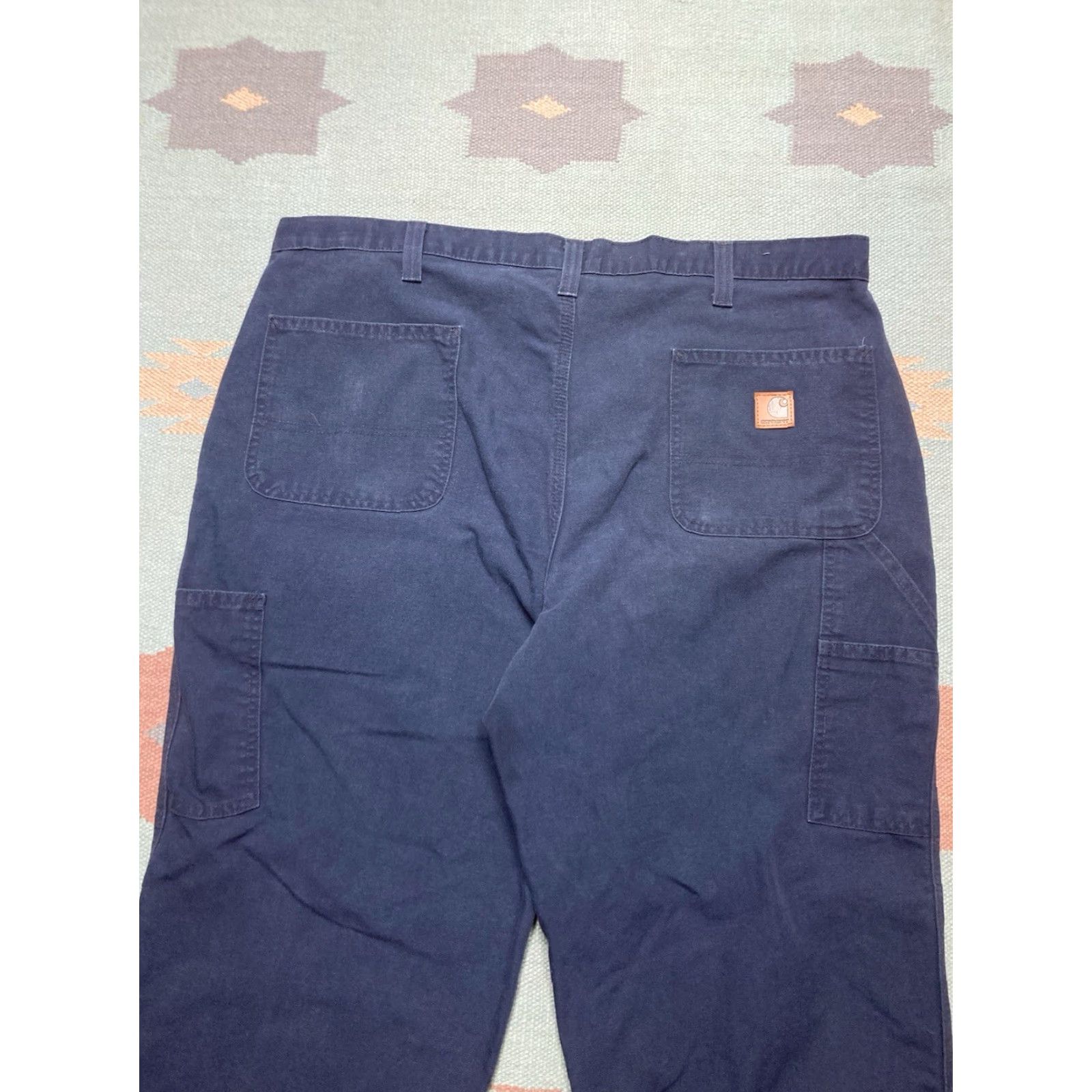 Carhartt VINTAGE Carhartt Carpenter Jeans Duck Canvas Pants Navy Blue Baggy Skater 40x28 Mens Jeans Size US 40 / EU 56 - 3 Thumbnail