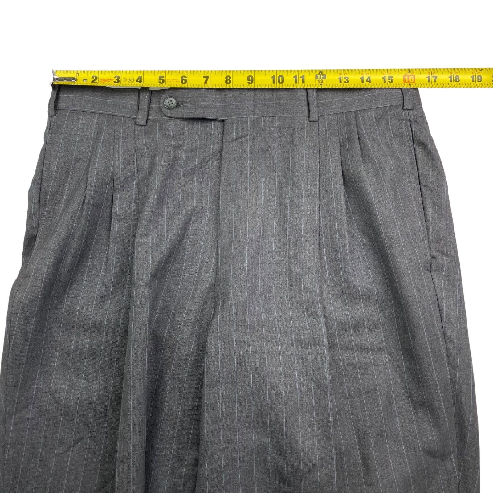Holland & Sherry Holland & Sherry x Filo A Mano Men's Suit Gray/Blue Stripe • Size 48R - 16 Thumbnail