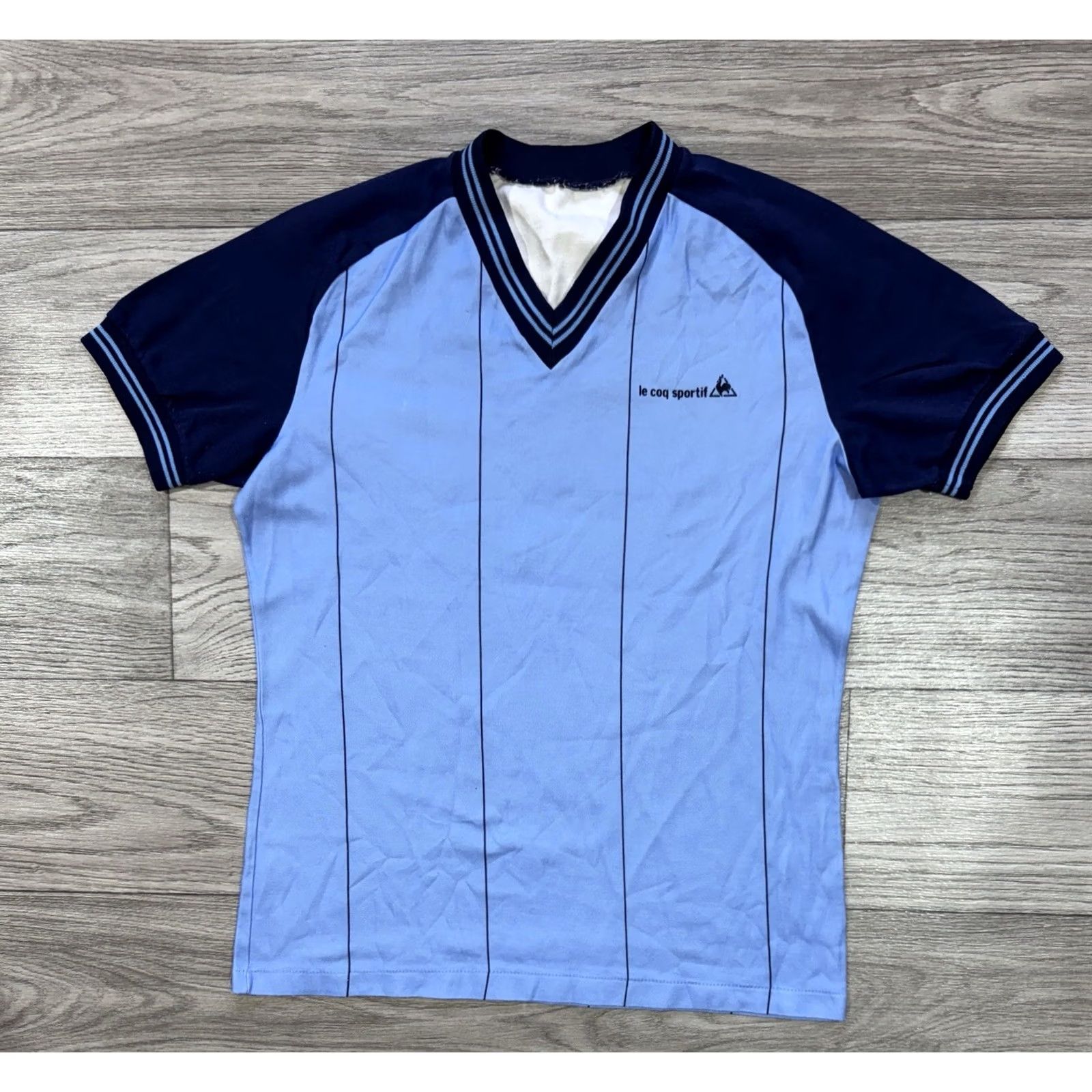 Le Coq Sportif VINTAGE Le Coq Sportif TEMPLATE FOOTBALL SHIRT SOCCER JERSEY Navy Blue S Mens Size US S / EU 44-46 / 1 - 2 Thumbnail
