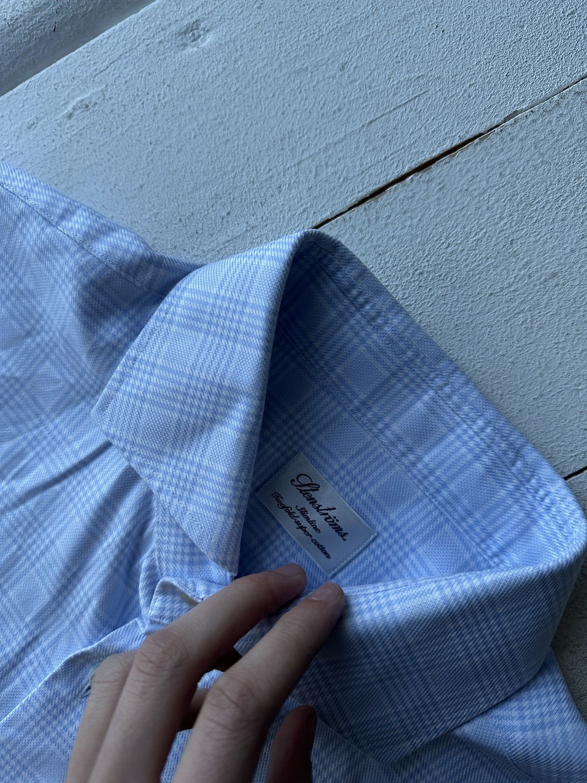 Strenstroms 🚨Stenstroms Men 17/43 Casual Shirt blue white luxury striped Size US M / EU 48-50 / 2 - 6 Thumbnail
