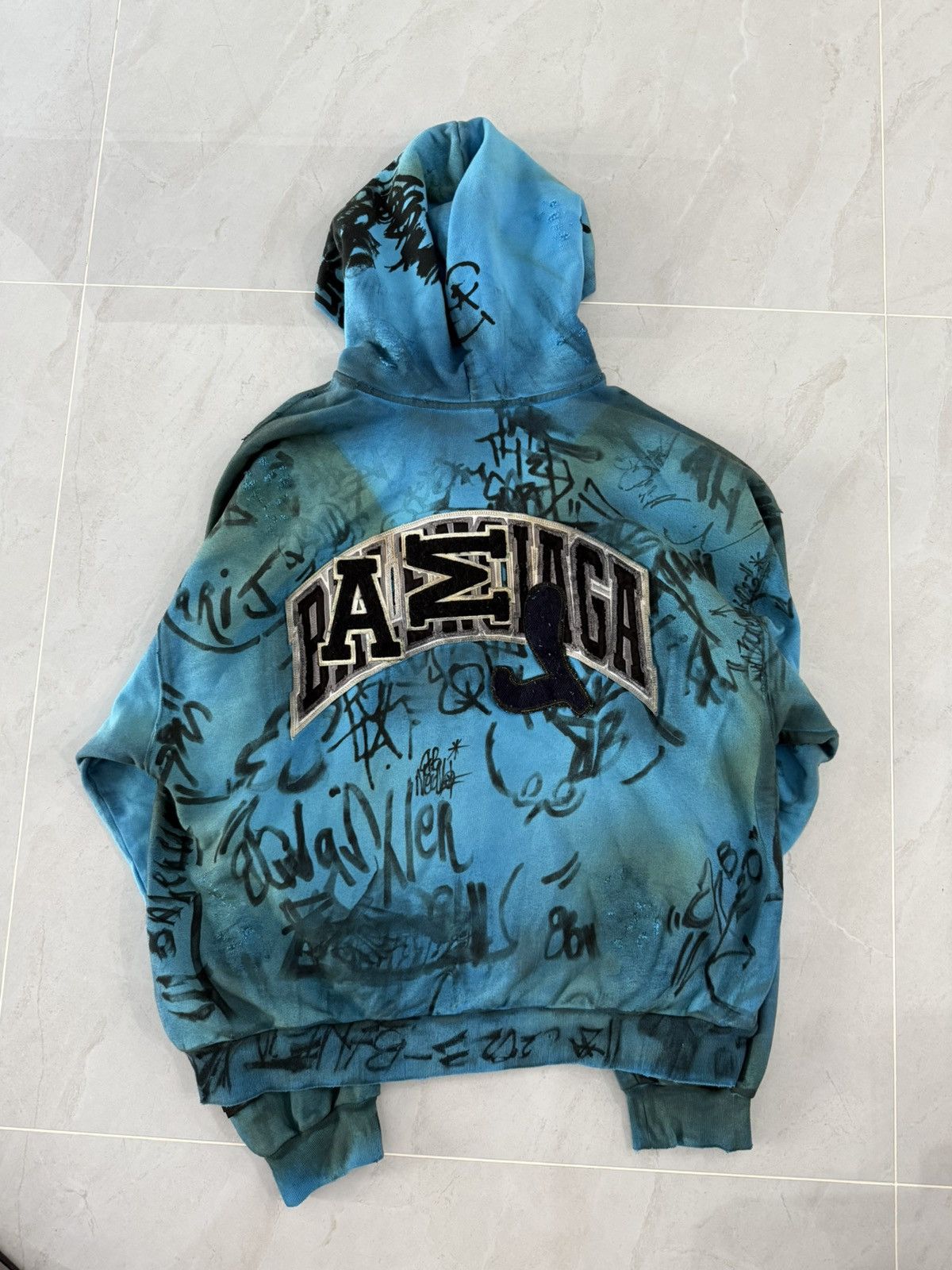 Balenciaga Balenciaga SS23 Blue Skate Graffiti Zip Hoodie Sz.XS Size US XS / EU 42 / 0 - 7 Thumbnail