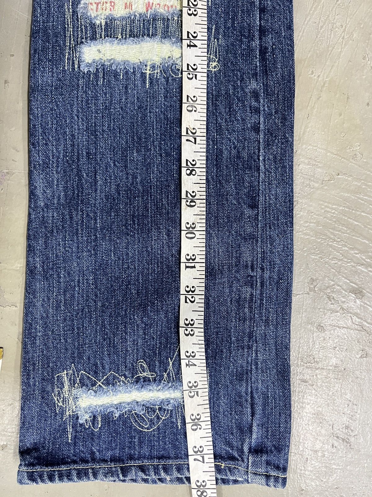 Hysteric Glamour Bric Brac Junya Watanabe Style Distressed Poem Jeans Pants Size US 30 / EU 46 - 15 Thumbnail
