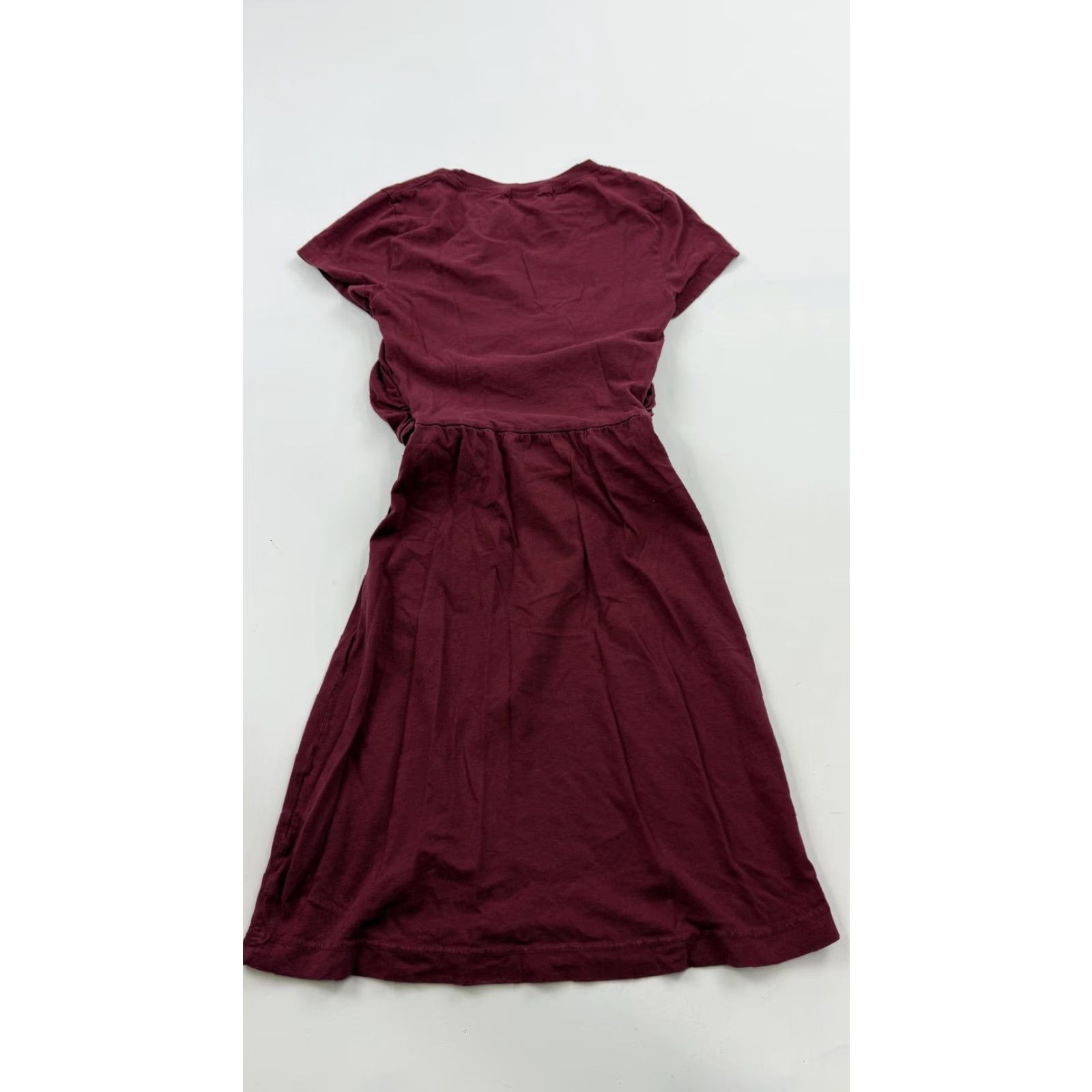 Urban Outfitters Urban Outfitters Dress Womens XS Burgundy Tie Front T-Shirt Short Sleeve Cotton Size XS / US 0-2 / IT 36-38 - 5 Thumbnail