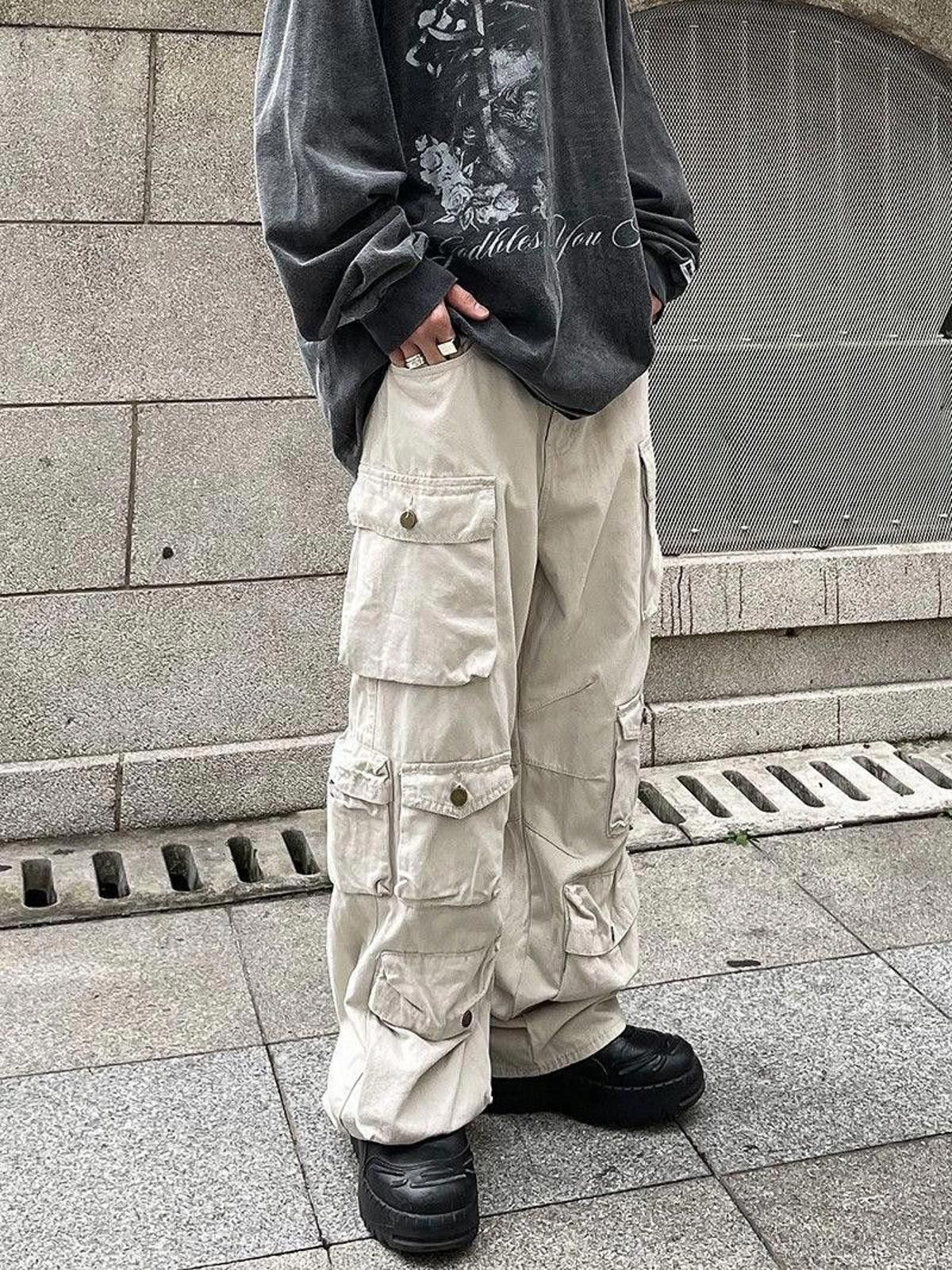 Other Baggy White Cargo Pants Size US 33 - 1 Thumbnail