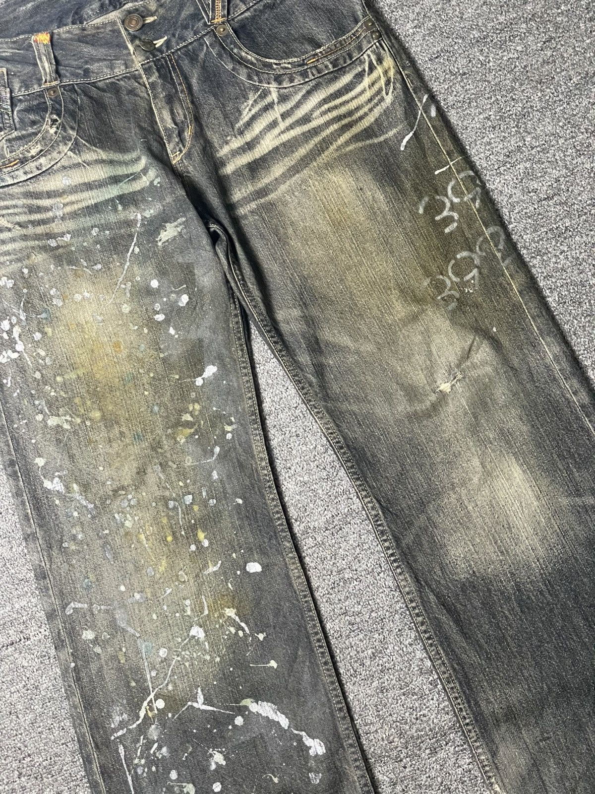 Japanese Brand ULTIMAX PAINT SPLASHED FLARED JEANS (103) Size US 34 / EU 50 - 3 Thumbnail