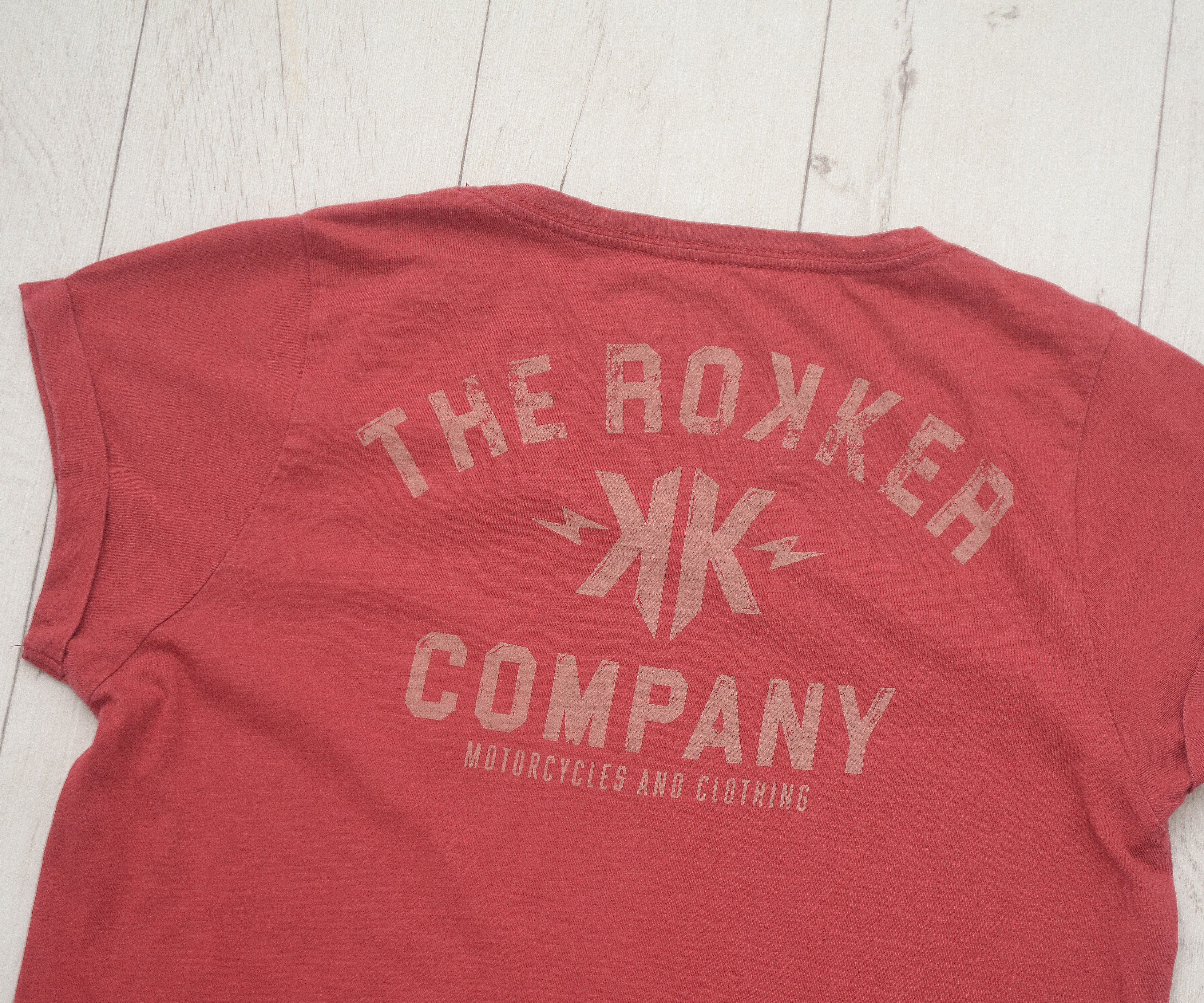 THE ROKKER COMPANY ROKKER Eagle Women’s Red V-Neck Skull T-Shirt sz S Size S / US 4 / IT 40 - 9 Thumbnail
