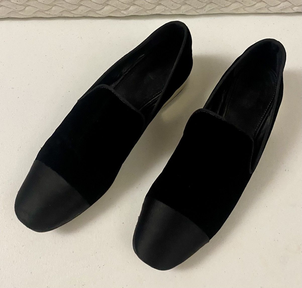 Giambattista Valli Giambattista Valli Black Velvet, Silk Mirrored Heel Loafer Size US 10 / IT 40 - 7 Thumbnail