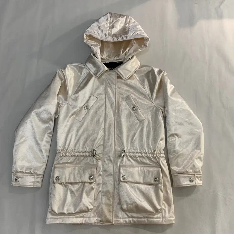 Chanel White Silk Men's Down Jacket 0089