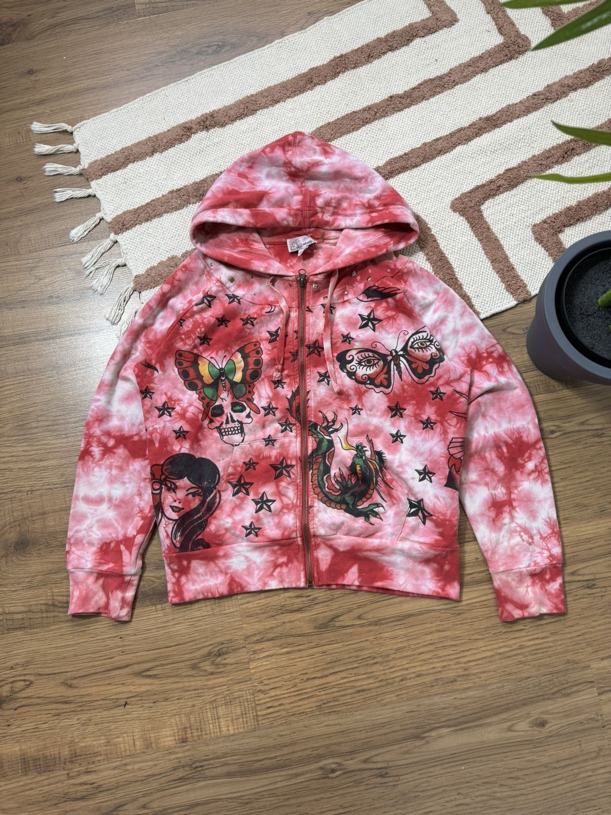 Ed Hardy VINTAGE ED HARDY ALL OVER PRINTED 2000s ZIP UP HOODIE Size M / US 6-8 / IT 42-44 - 2 Thumbnail