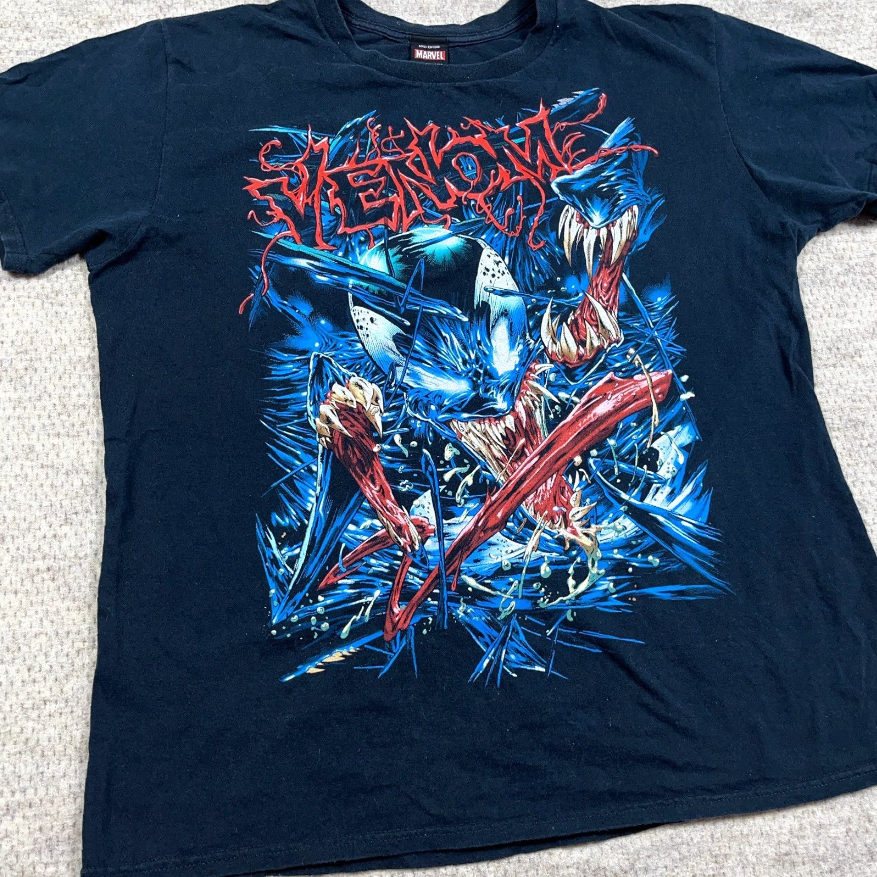 Mad Engine VINTAGE Mad Engine Spider-Man Venom Shirt Men L Black Graphic Print Tee Marvel Comics Adult Size US L / EU 52-54 / 3 - 7 Thumbnail