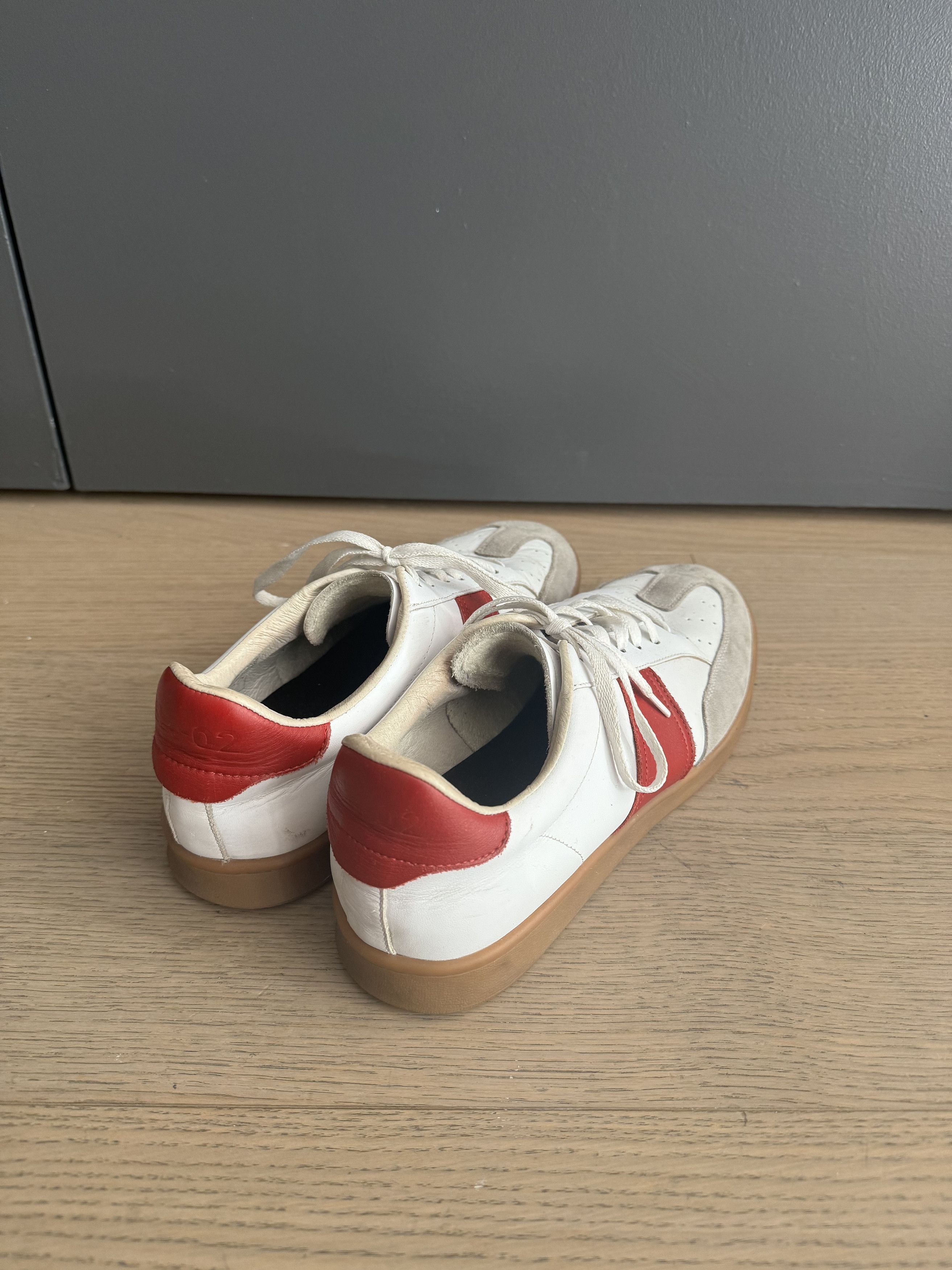 Sandro Sporty Suede and Red Stripe Leather Sneakers Size US 10 / EU 43 - 5 Thumbnail