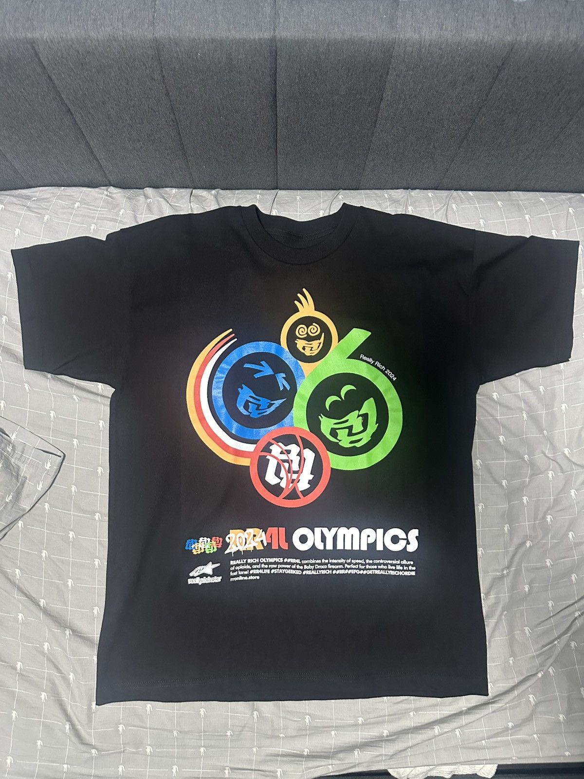 Designer × Vintage KANKAN RR BLACK OLYMPICS TEE Size US XL / EU 56 / 4 - 1 Thumbnail