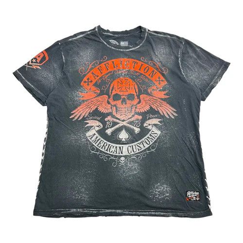 Vintage Y2K Affliction Skull Wings AOP Tee
