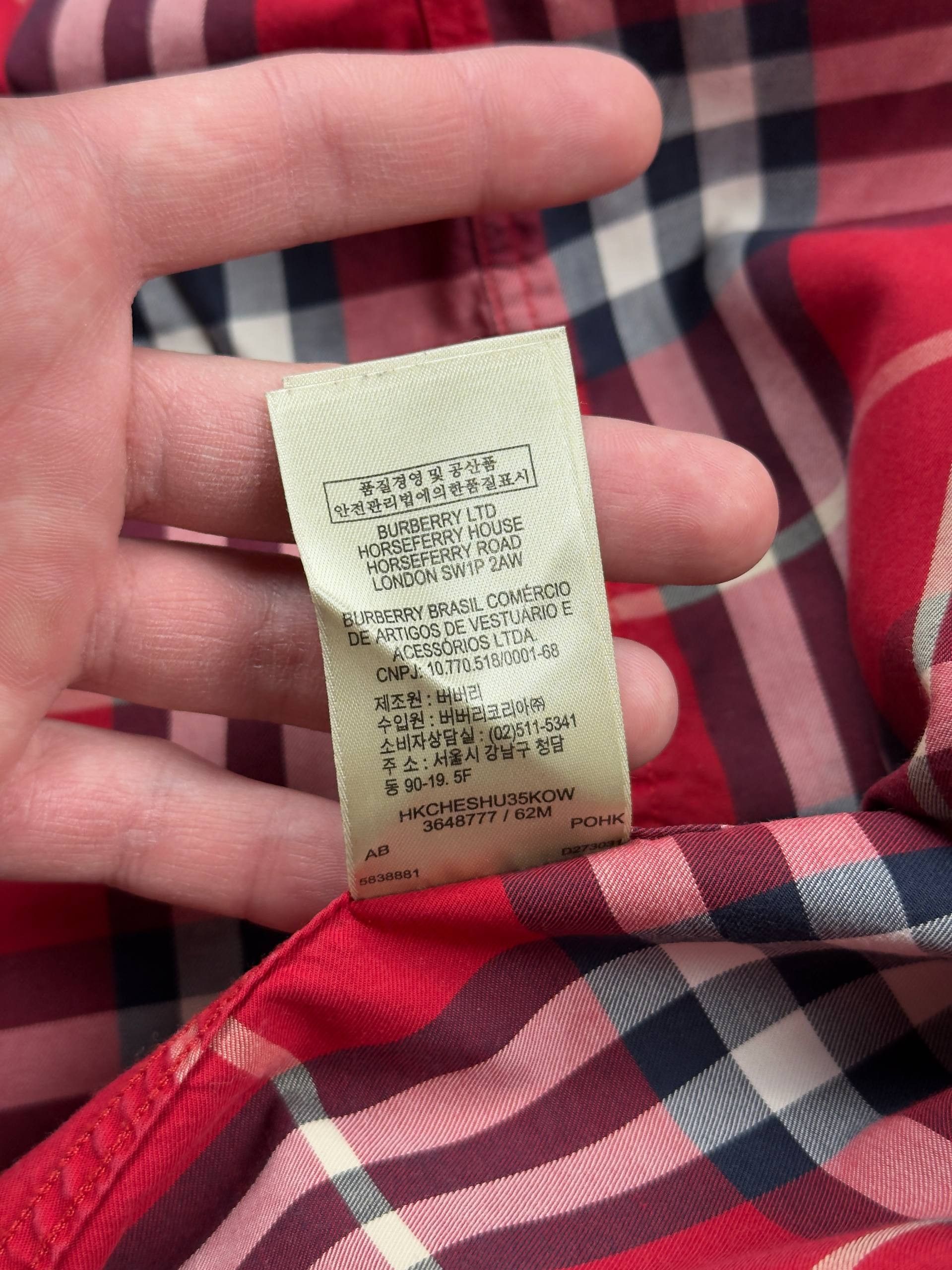 Burberry Burberry Luxury Classic Shirt Red Check Button Ups Size M Size US M / EU 48-50 / 2 - 7 Thumbnail