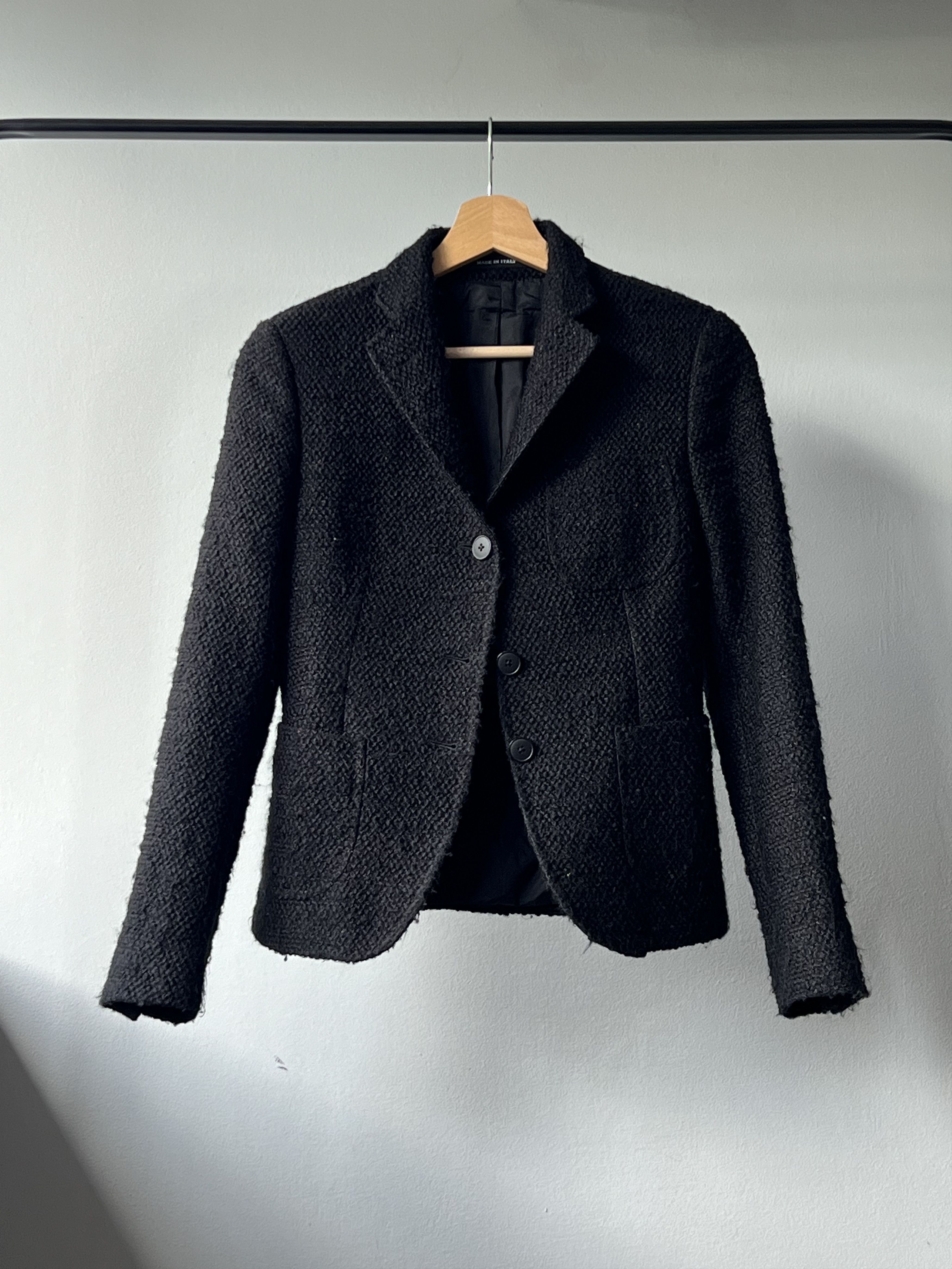 Tagliatore Tagliatore Women's Black Tweed Blazer Jacket Made In Italy Size XS / US 0-2 / IT 36-38 - 1 Thumbnail