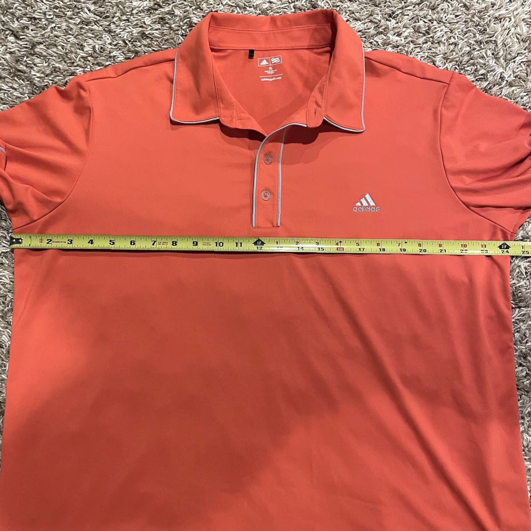 Adidas Adidas Golf Polo Shirt XL Salmon Peach Orange Grey Trim Performance Lightweight Shirt Men's Regular Short Sleeve Polo Featured Colorful Outdoor Golf Size US XL / EU 56 / 4 - 7 Thumbnail