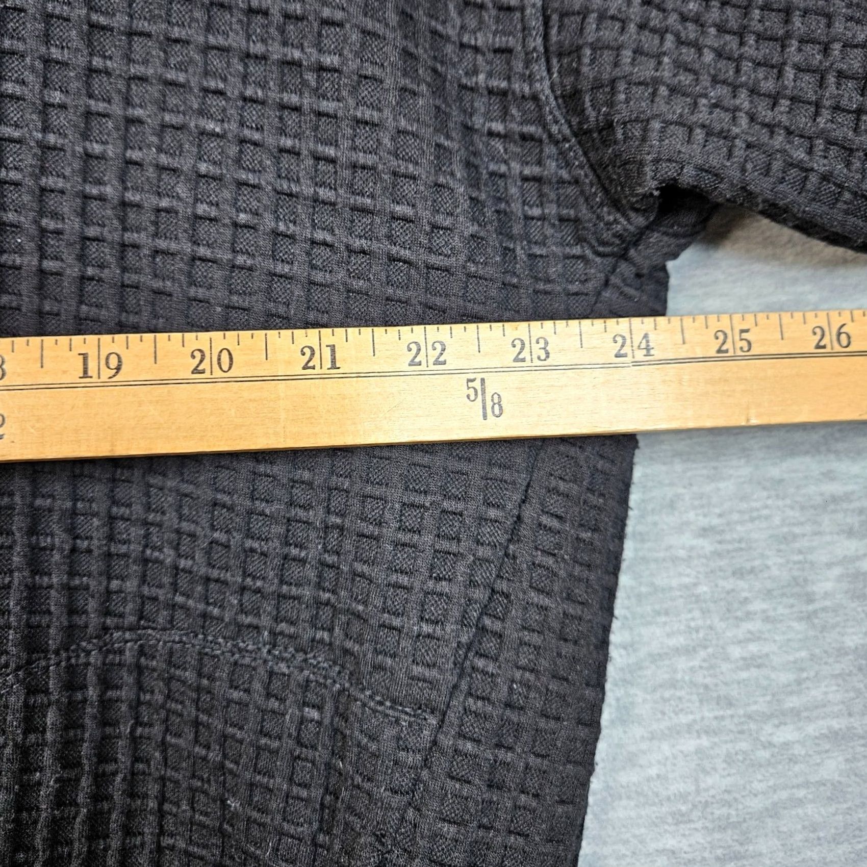 Vintage MAX STUDIO Women's Black Waffle-Knit Full Zip Cardigan Hoodie 1X NEW Size XL / US 12-14 / IT 48-50 - 4 Thumbnail