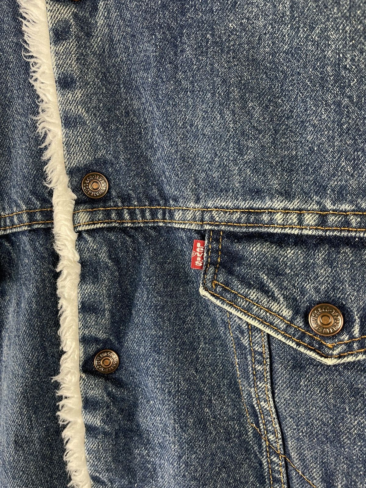 Levi's Levis Stamp 521 Lined Sherpa Trucker Denim Vintage Jacket Size US L / EU 52-54 / 3 - 5 Thumbnail