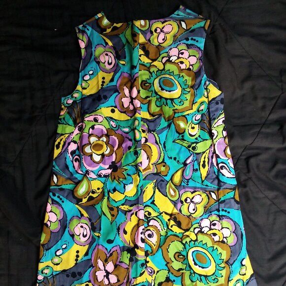 Sears Vintage 60s Sears Abstract Floral Psychedelic Dress Mini Size M / US 6-8 / IT 42-44 - 5 Thumbnail