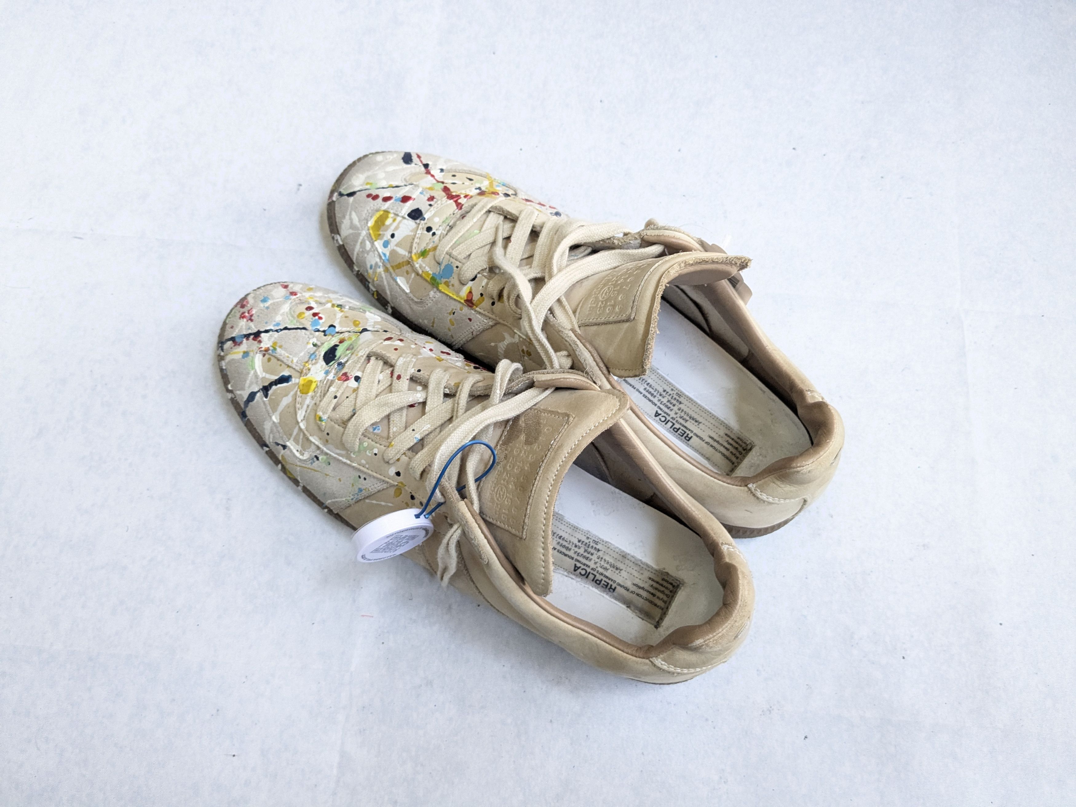 Maison Margiela Maison Margiela Replica GAT 11 44 Paint Splatter Beige Size US 11 / EU 44 - 15 Thumbnail