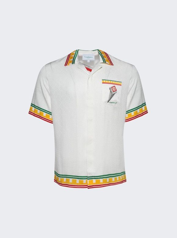 Casablanca o1mle0326 Short Sleeve Cuban Collar Shirt Leaning Column Size US S / EU 44-46 / 1 - 1 Thumbnail