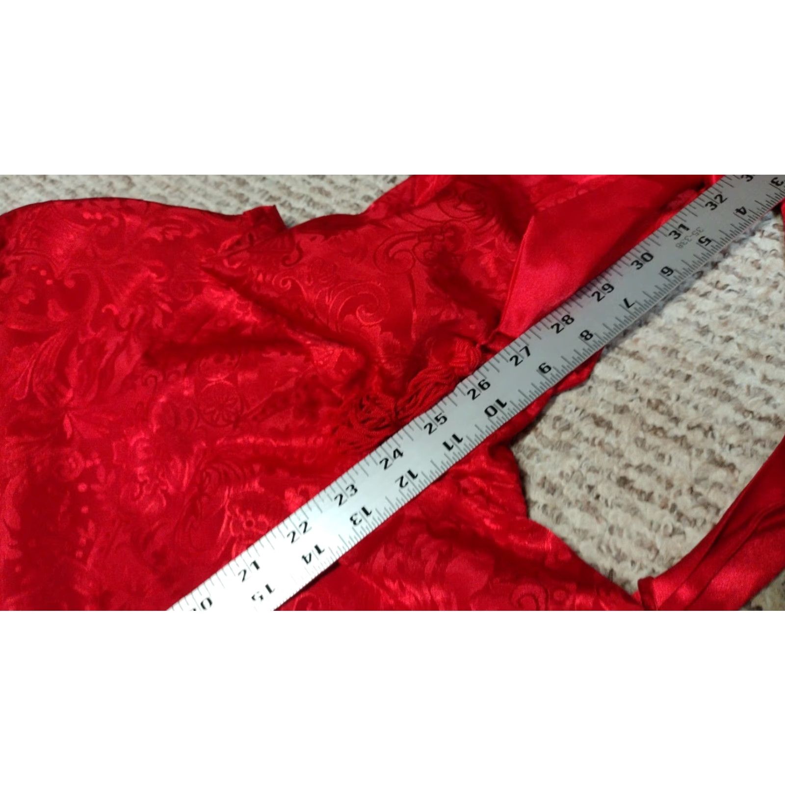 Victoria's Secret VINTAGE Victoria's Secret Robe Kimono P/S Red Satin Polka Dot Belted 3/4 Sleeve Women Size ONE SIZE - 5 Thumbnail