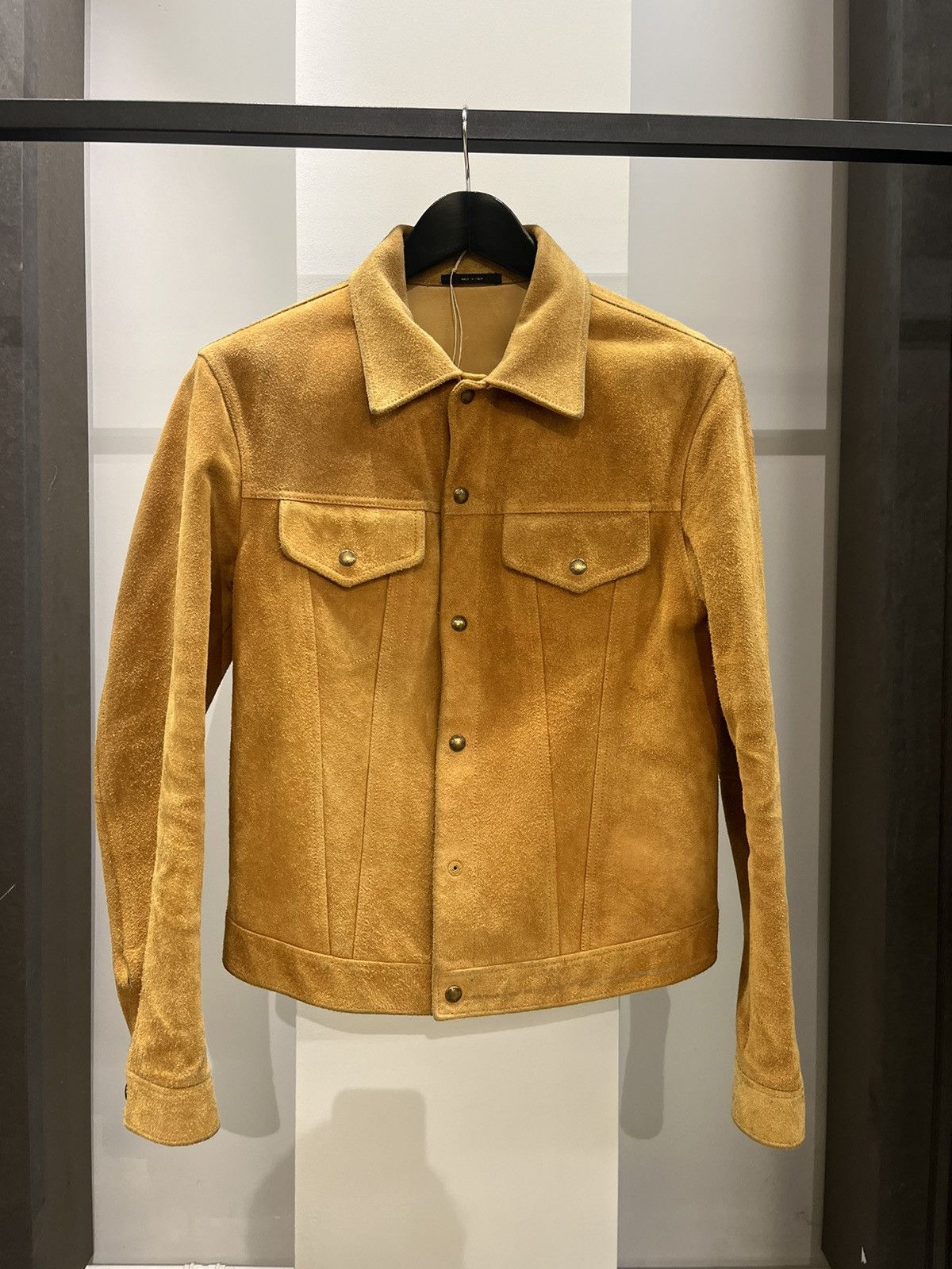 image of Tom Ford Suede Leather Jacket in Beige, Men's (Size Small)