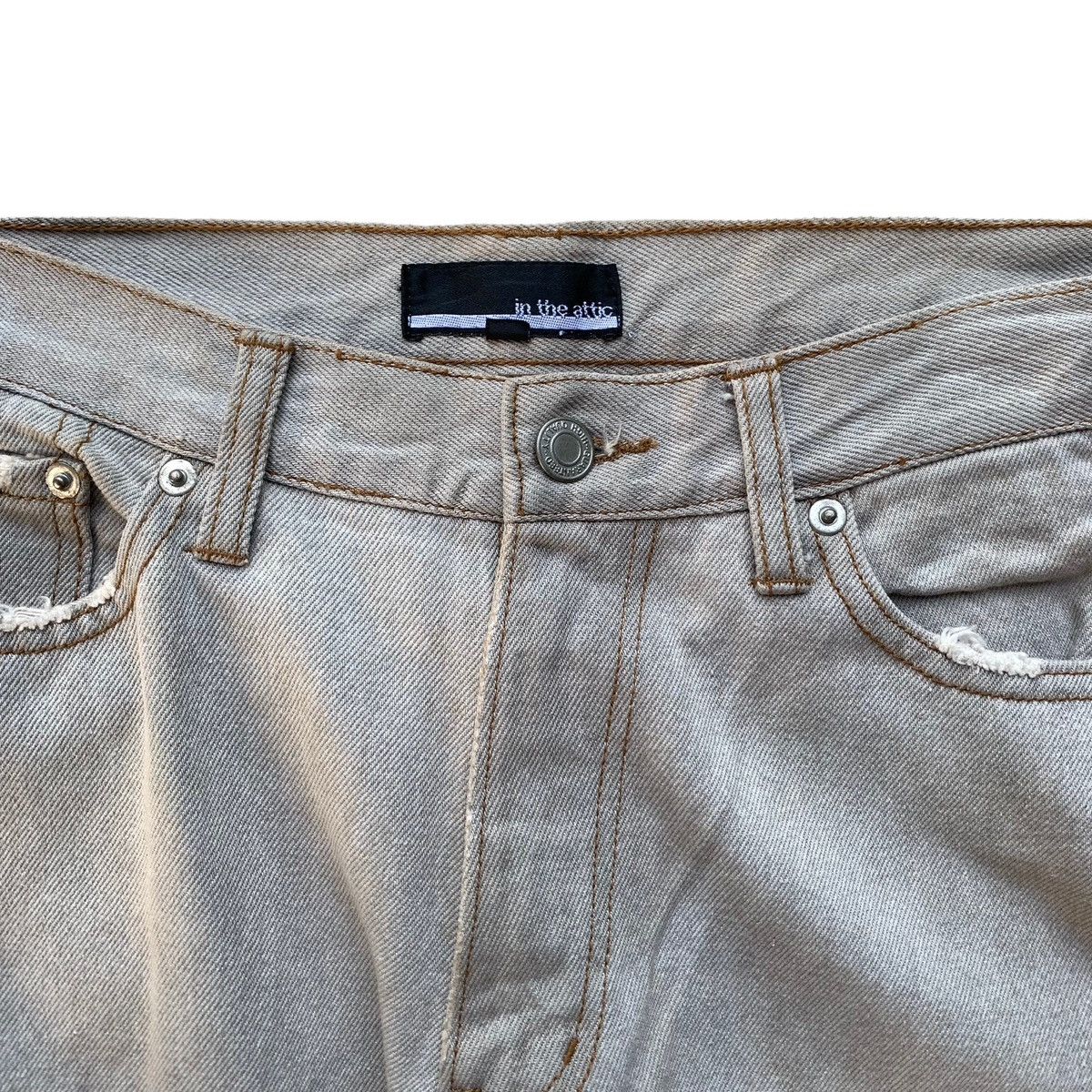 Japanese Brand Rare Japanese Brand In The Attic Leather Patch Mudwash Jeans Size US 30 / EU 46 - 4 Thumbnail