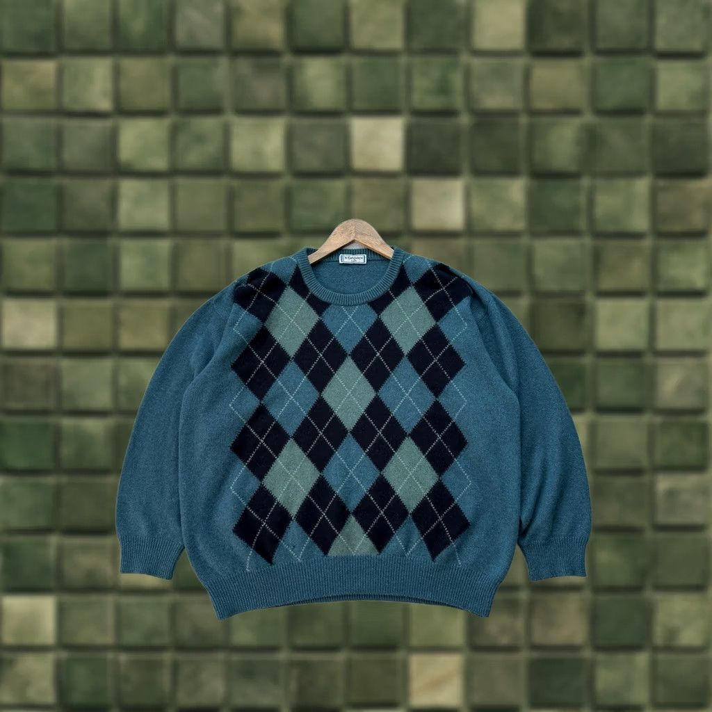 Yves Saint Laurent VINTAGE Yves Saint Laurent Tricots Sweater Men’s Wool Knit Crew Neck L-XL Gray YSL Pullover Vintage 90s Luxury Made In Italy Mens Size US L / EU 52-54 / 3 - 1 Thumbnail