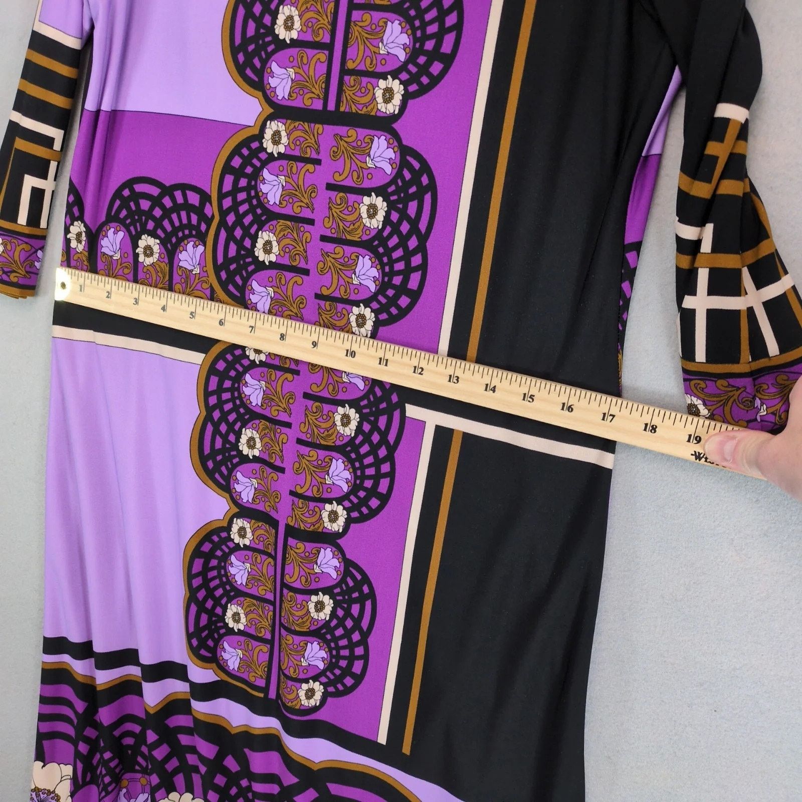 Donna Morgan Jin by Donna Morgan Purple Asian Motif A-Line Dress Sz 10 Size L / US 10 / IT 46 - 7 Thumbnail