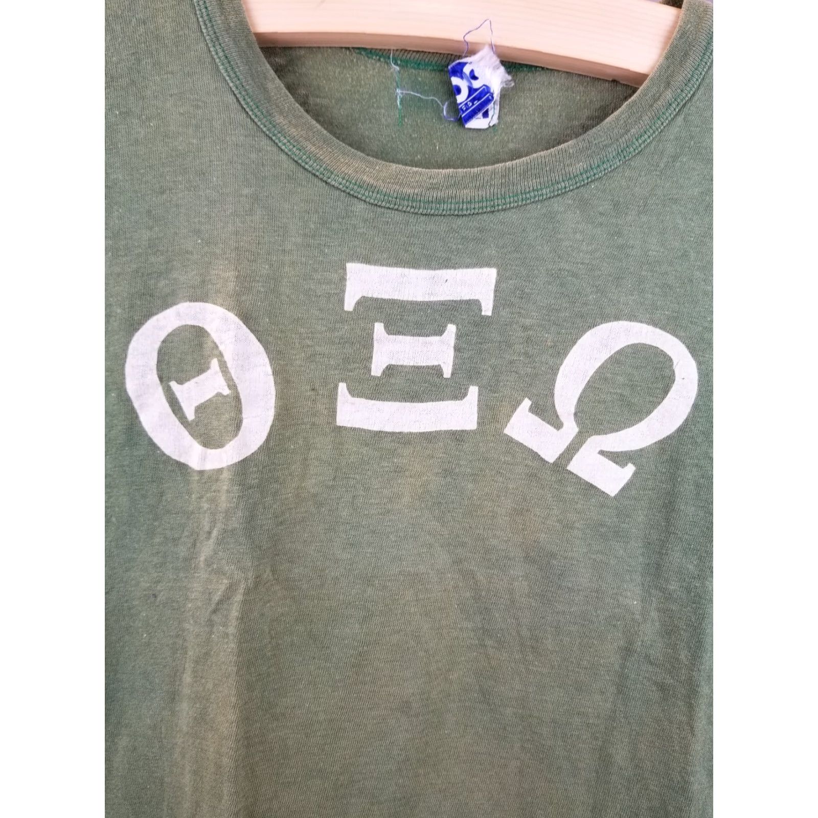 Vintage VINTAGE T-SHIRT Green Cotton Jersey 60's Post College Sport Sun Faded Single Stitch SZ Large MENS Size US L / EU 52-54 / 3 - 2 Thumbnail