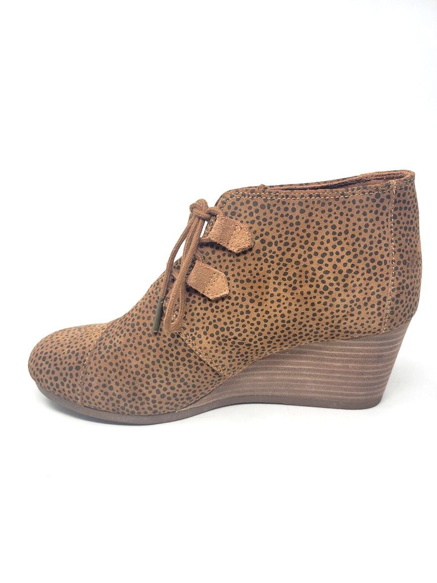 Toms TOMS Kala Wedge Booties Animal Print Suede Lace Up Sz 9.5 Size US 9.5 / IT 39.5 - 3 Thumbnail
