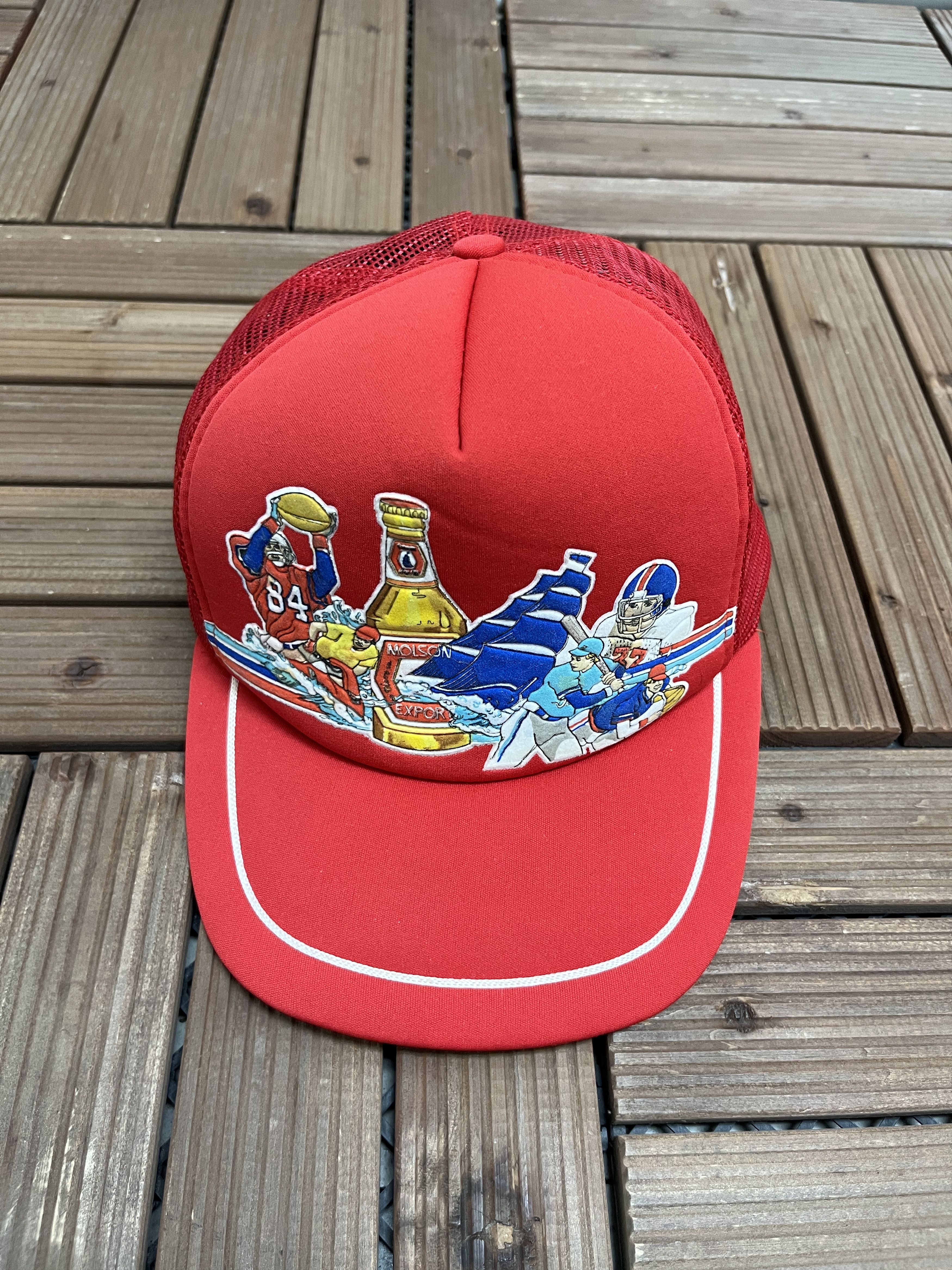 Vintage Molson Export Vintage Trucker Snap Back Hat Size ONE SIZE - 2 Thumbnail