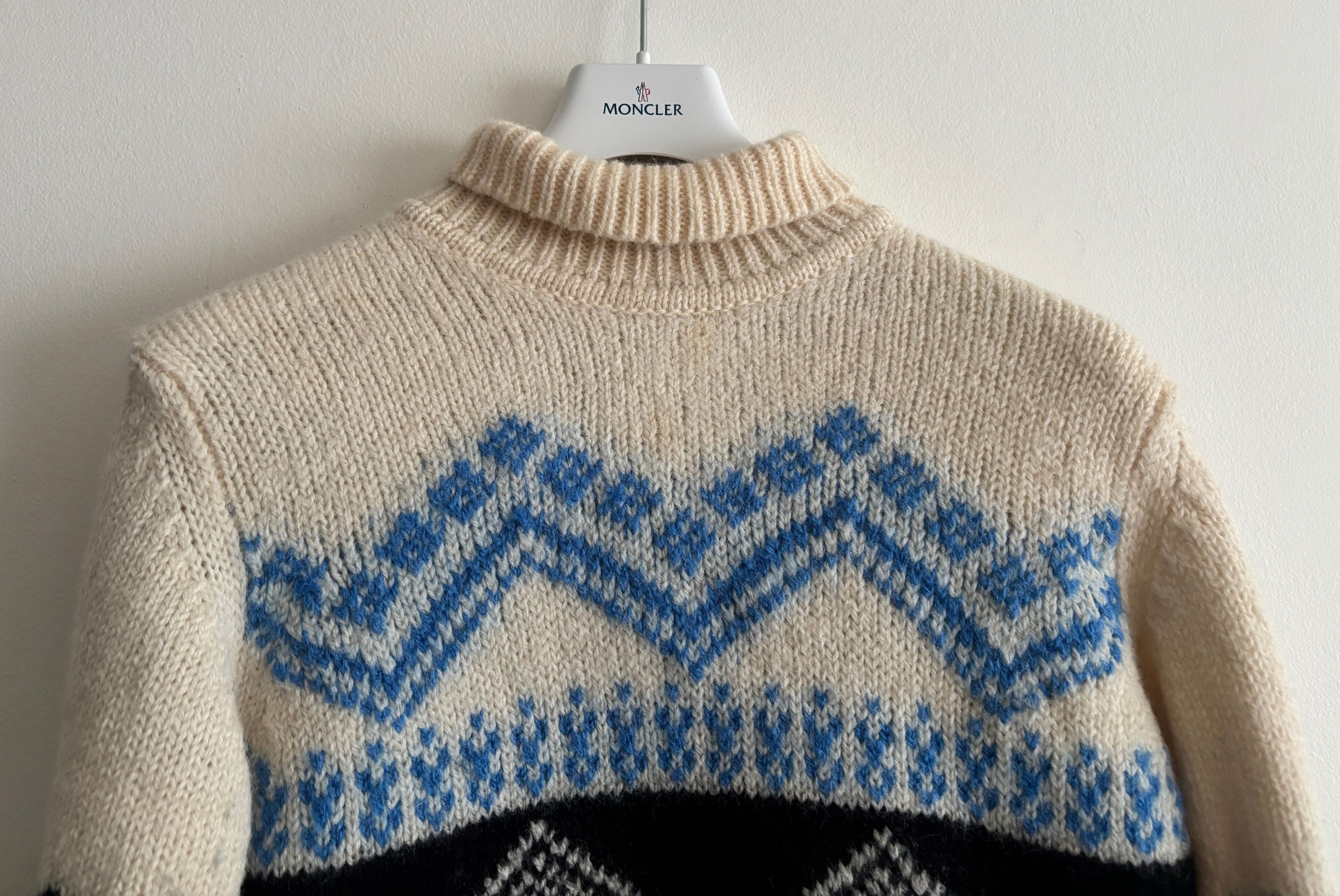 NN07 $265 Nordic Wool Fairisle Ecru Turtleneck Sweater- S/M Size US S / EU 44-46 / 1 - 2 Thumbnail