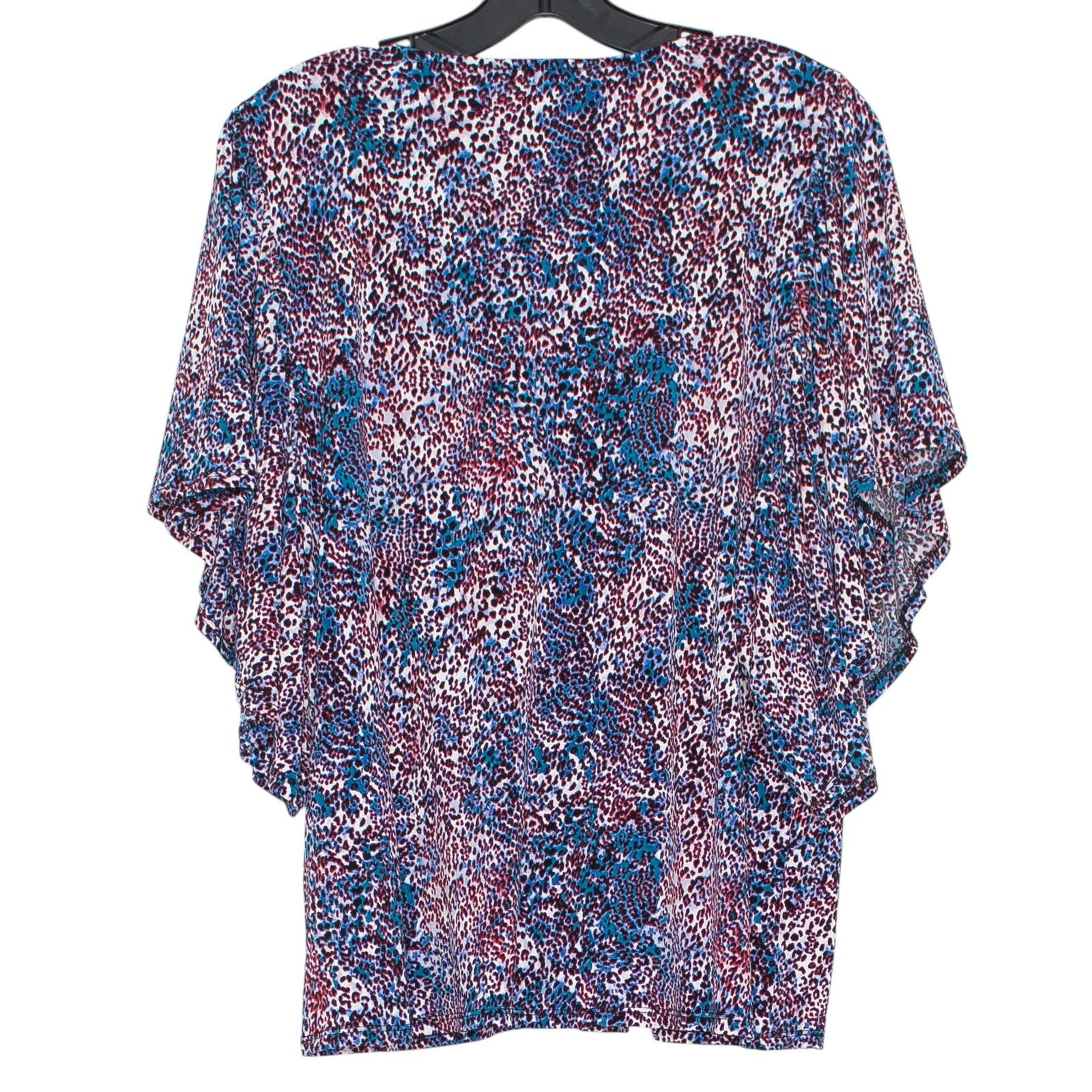 DKNY DKNY Boho Flowy Top Leopard Animal Print Kimono Sleeve L Size L / US 10 / IT 46 - 3 Thumbnail