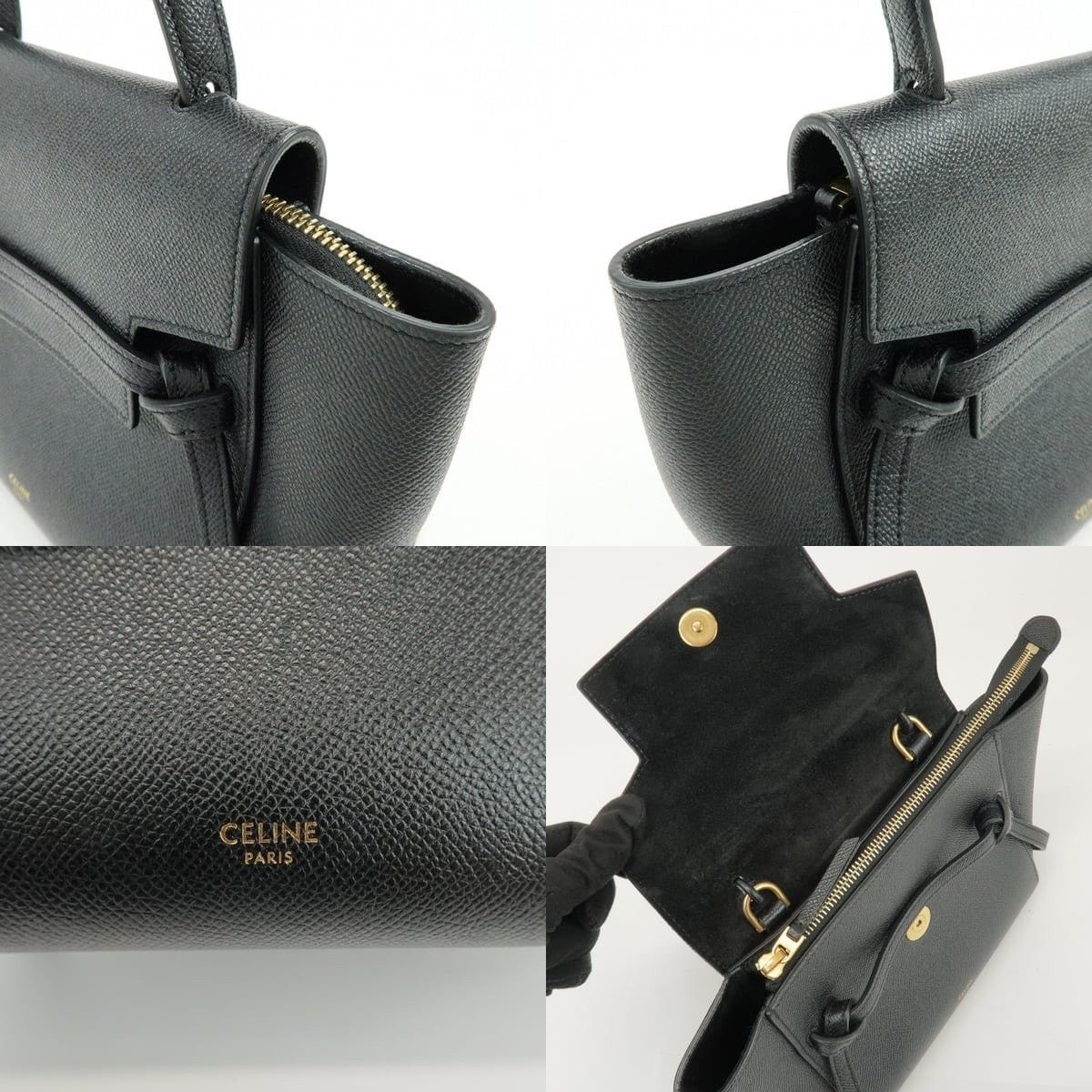 Celine Celine Belt Bag Pico Calfskin Top Handle Black Size ONE SIZE - 6 Thumbnail