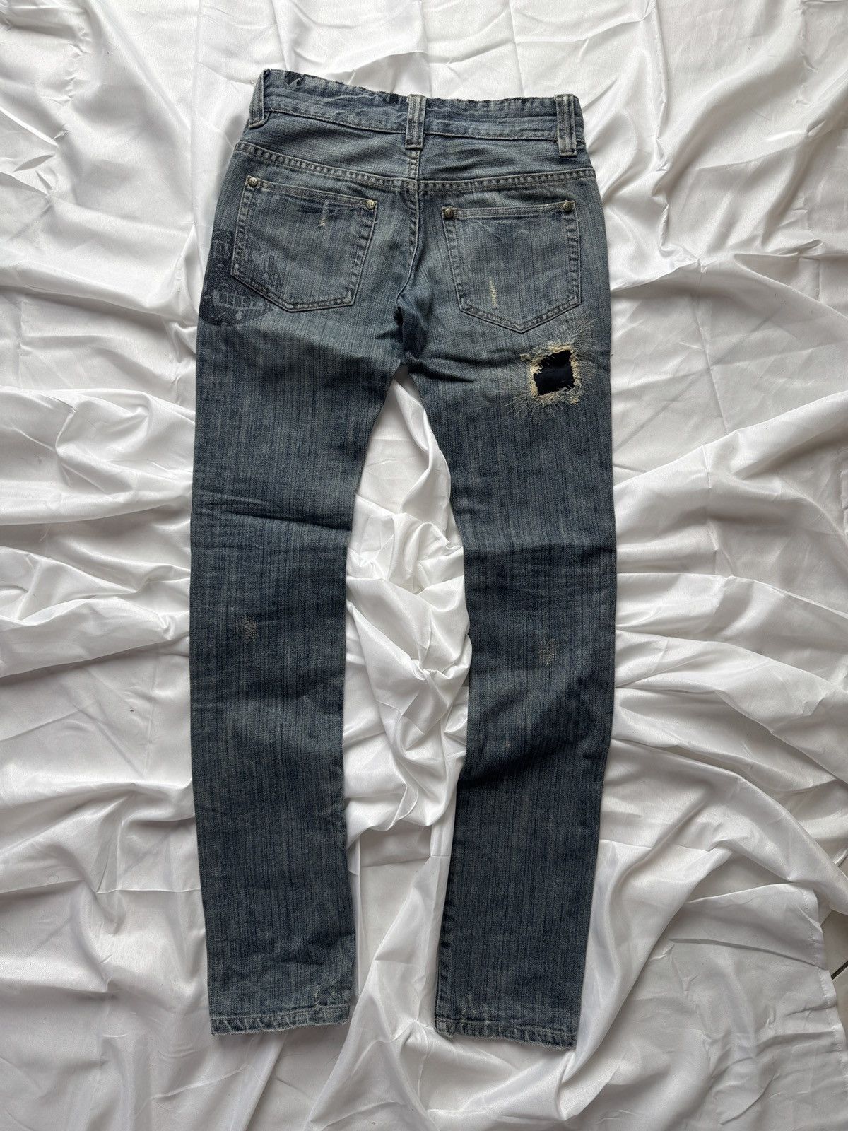 Hysteric Glamour Royal Beast Low Rise Y2K Washed Bootcut Jeans Size 27" / US 4 / IT 40 - 9 Thumbnail