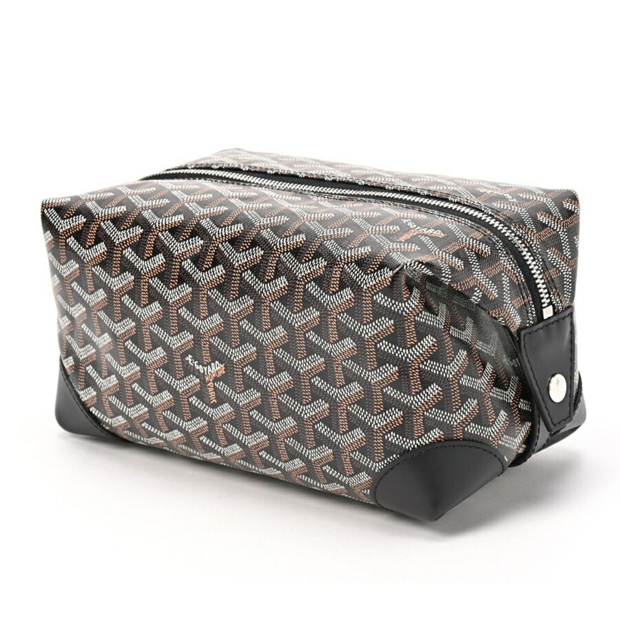 image of Goyard Boeing 25 Travel Pouch Goyardine Canvas/leather Black S-155318, Women's