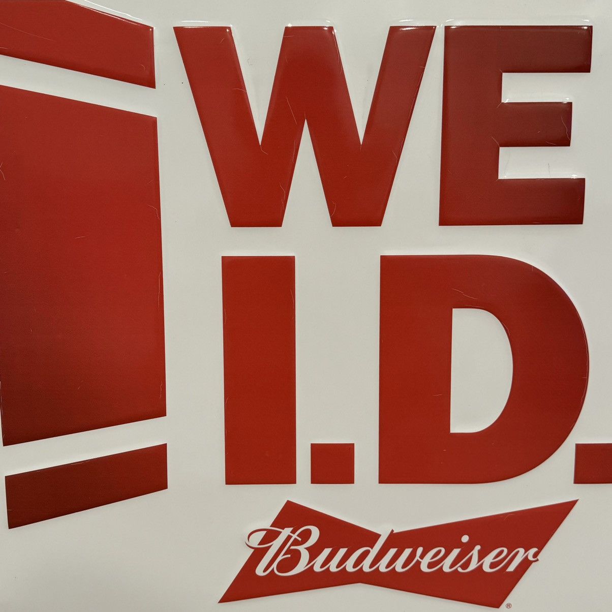 Budweiser × Vintage 2015 Budweiser “WE I.D.” | 24x24in | Beer Tin Bar Sign Size ONE SIZE - 6 Thumbnail