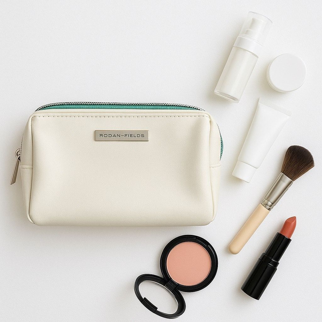 Other Rodan + Fields White Faux Leather Travel Cosmetic Bag Size ONE SIZE - 1 Thumbnail
