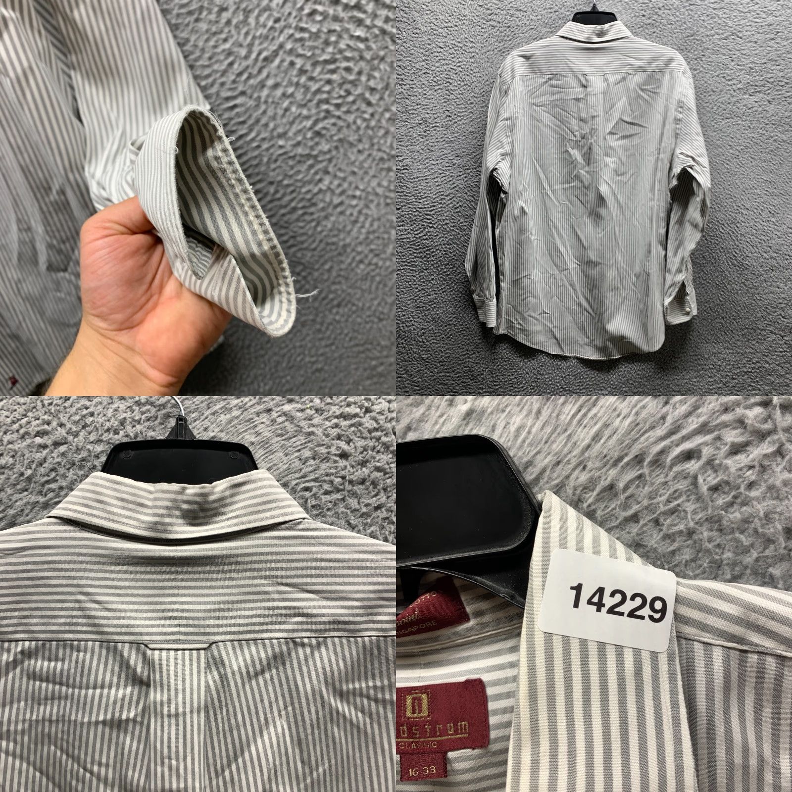 Nordstrom VINTAGE Nordstrom Shirt Mens 16 Large Gray Cotton Button-Up Size US L / EU 52-54 / 3 - 9 Thumbnail