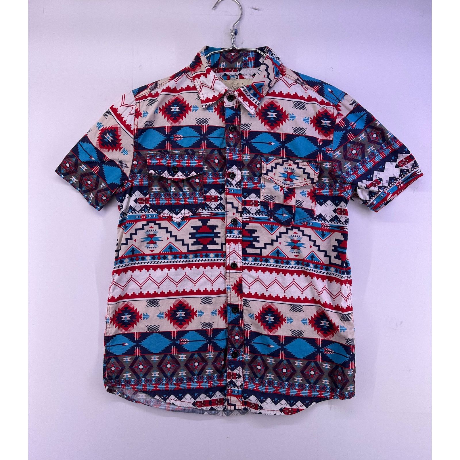 Decibel Decibel Tribal Pattern Dress Short Sleeve Shirt Size Large Size US L / EU 52-54 / 3 - 1 Thumbnail