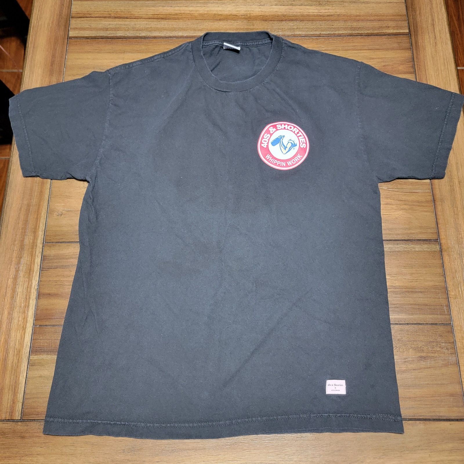 40's & Shorties 40s & Shorties Black Unisex Tee "Whippin Work" - Size Large Size US L / EU 52-54 / 3 - 3 Thumbnail