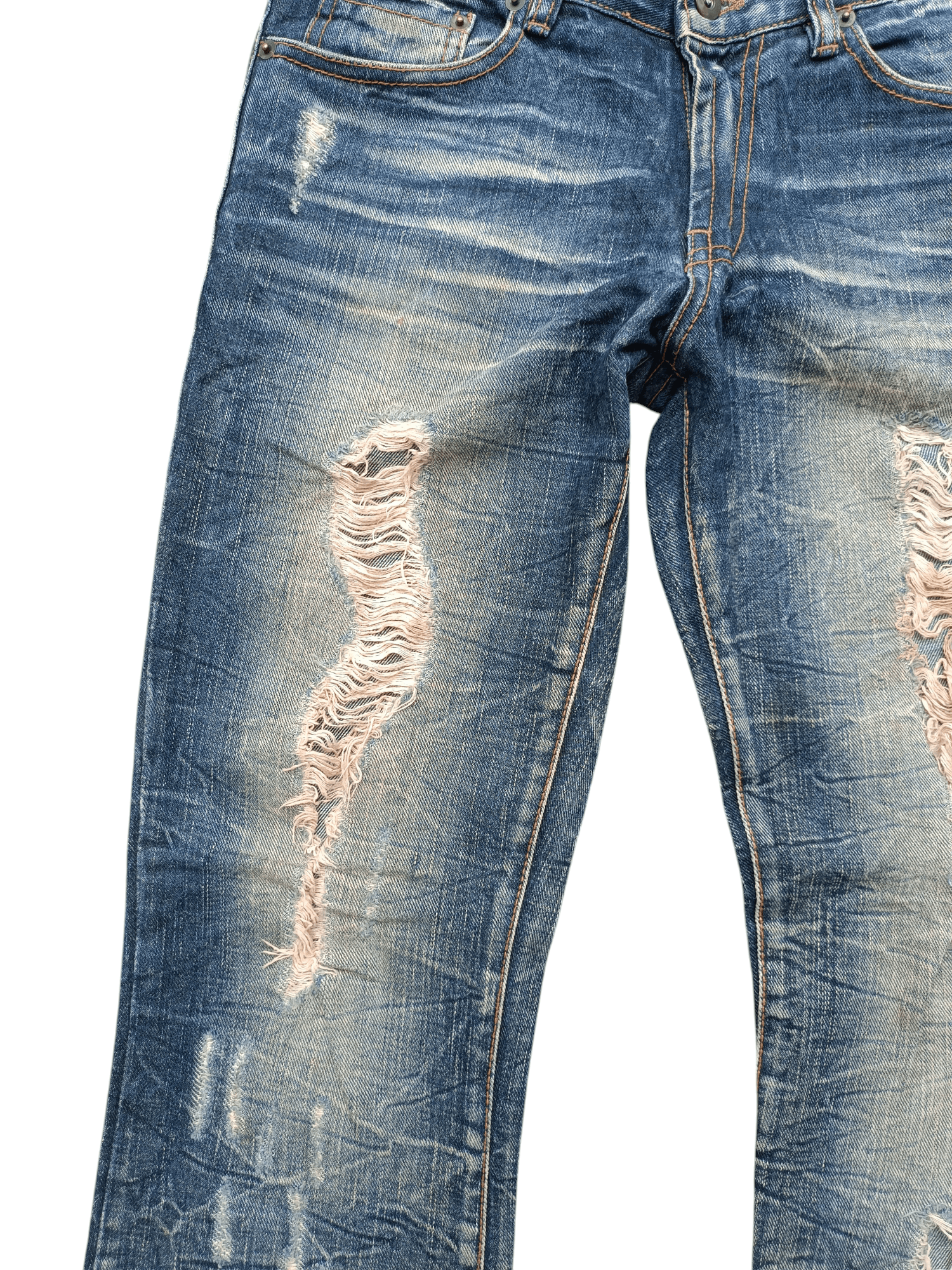 Japanese Brand Flared Bootcut Distressed Whiskers Japanese Brand GOA Denim Size US 30 / EU 46 - 10 Thumbnail