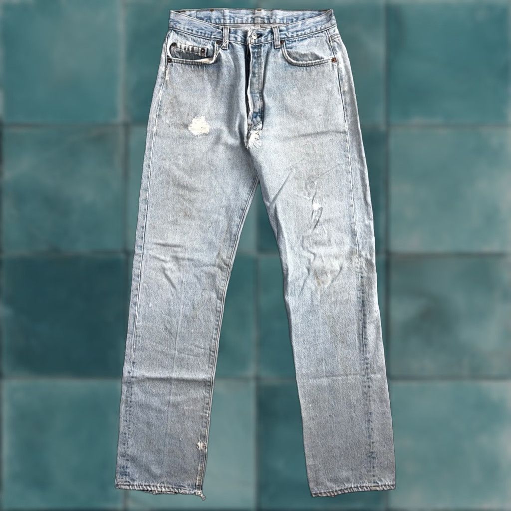 Levi's VINTAGE Levi's 501 Jeans Straight 34x36 Blue Light Wash 80s USA Mens Size US 34 / EU 50 - 1 Thumbnail