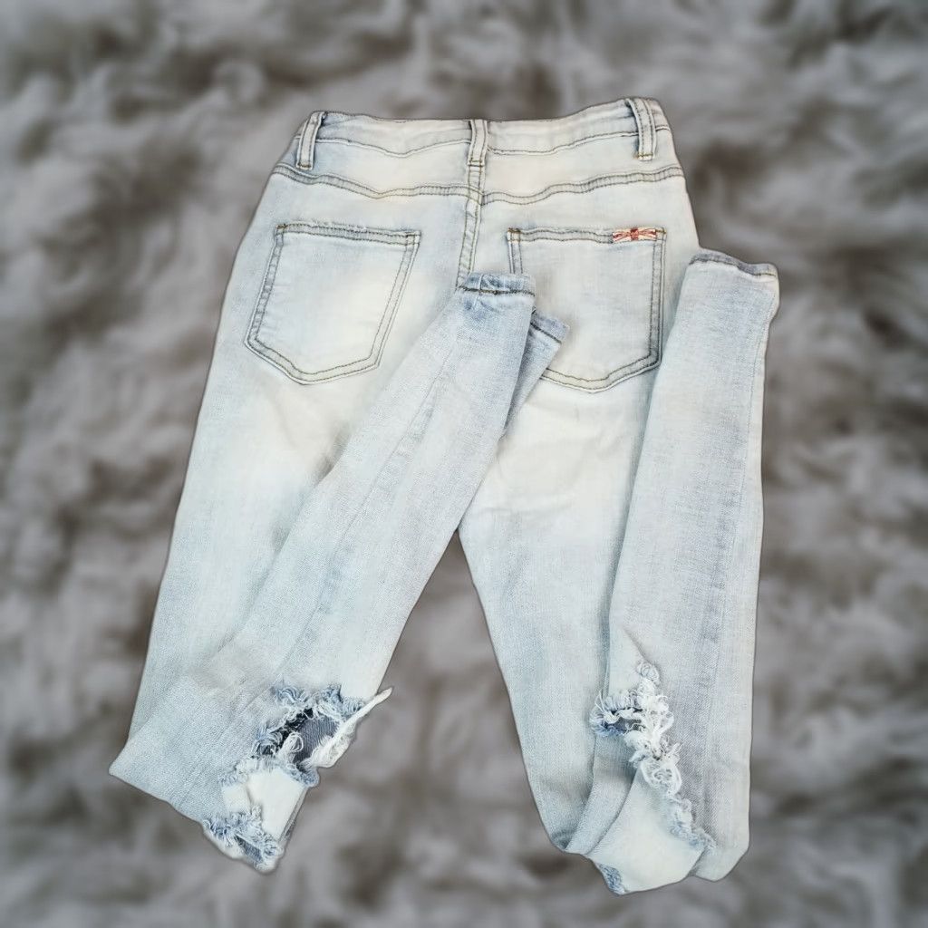 Toy Machine Machine Jeans Juniors Size 1 / 26 Distressed Stretch Jeggings Denim Blue 5-Pocket Slim Fit Womens Jeans Size 25" / US 0 / IT 36 - 1 Thumbnail