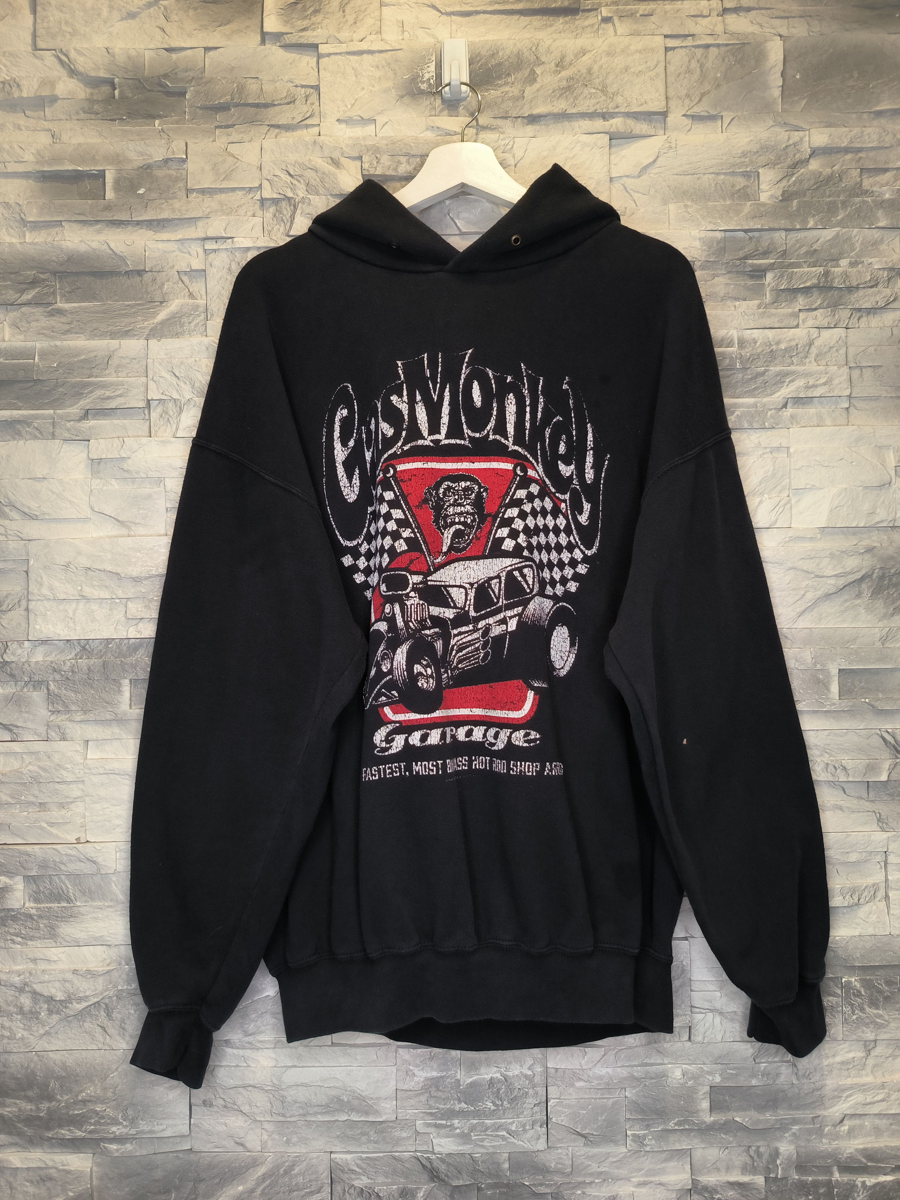 Fruit Of The Loom Vintage Gas Monkey Hoodie Sweatshirt Logo Black FOTL Size US XL / EU 56 / 4 - 1 Thumbnail